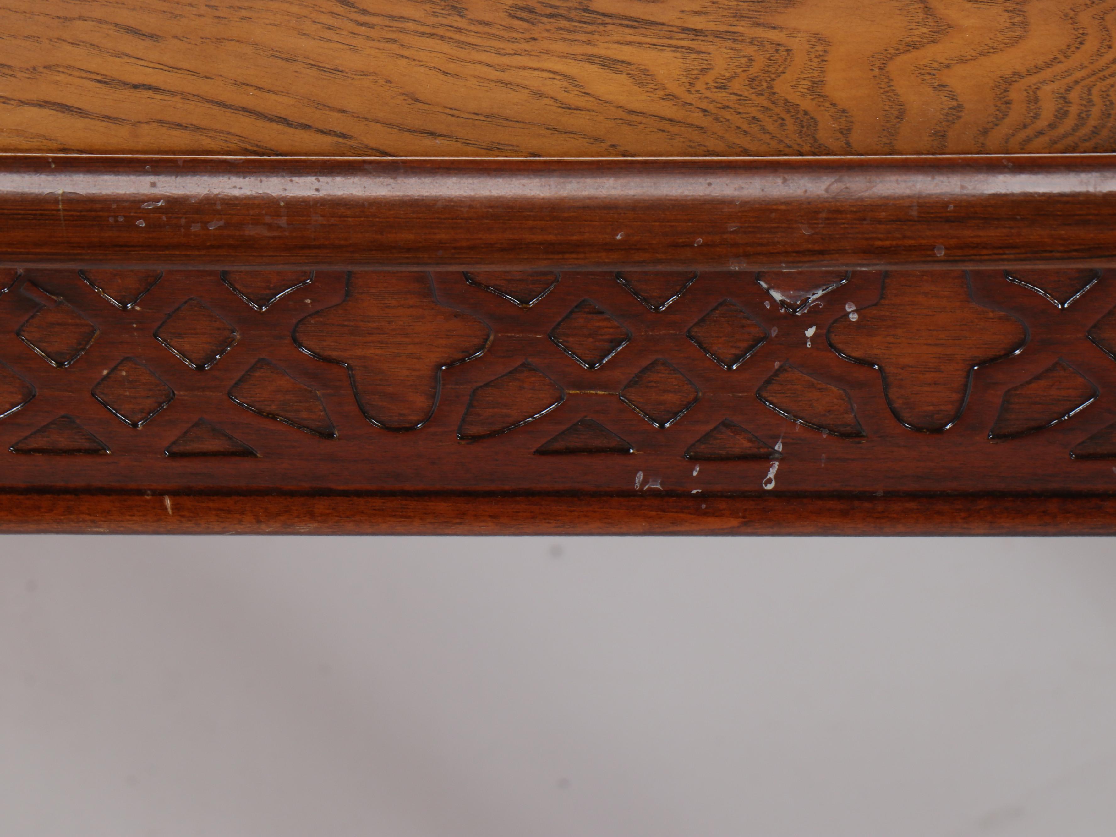 Chinese Chippendale Style Mahogany and Mixed Wood Coffee and Side Tables