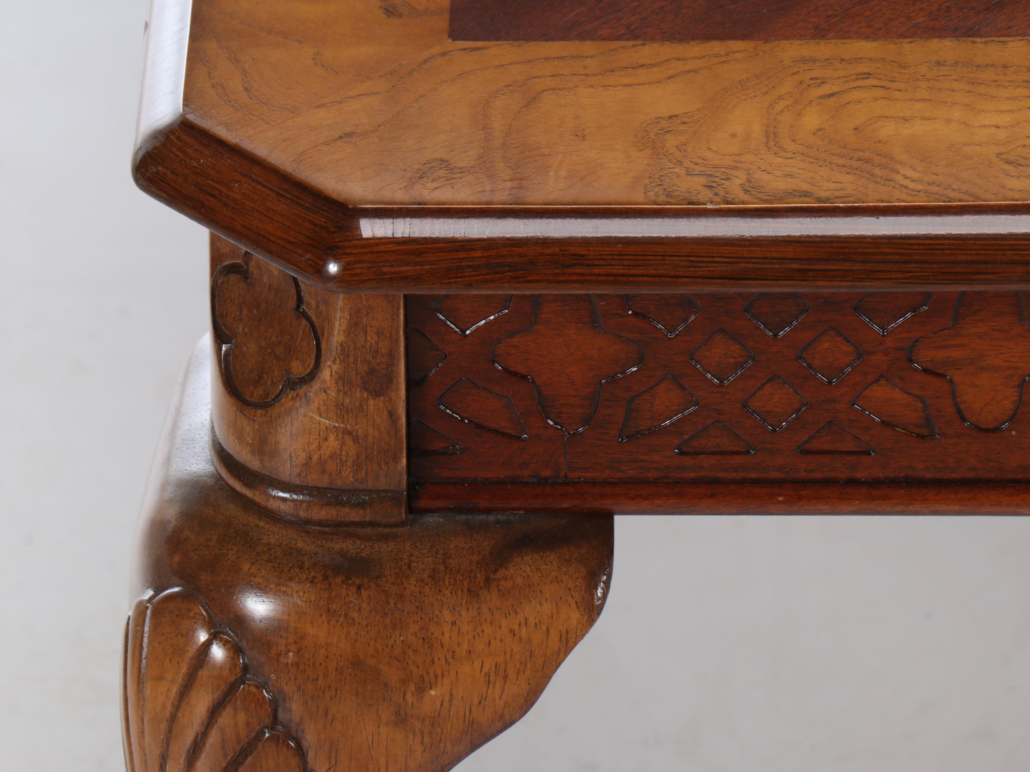 Chinese Chippendale Style Mahogany and Mixed Wood Coffee and Side Tables