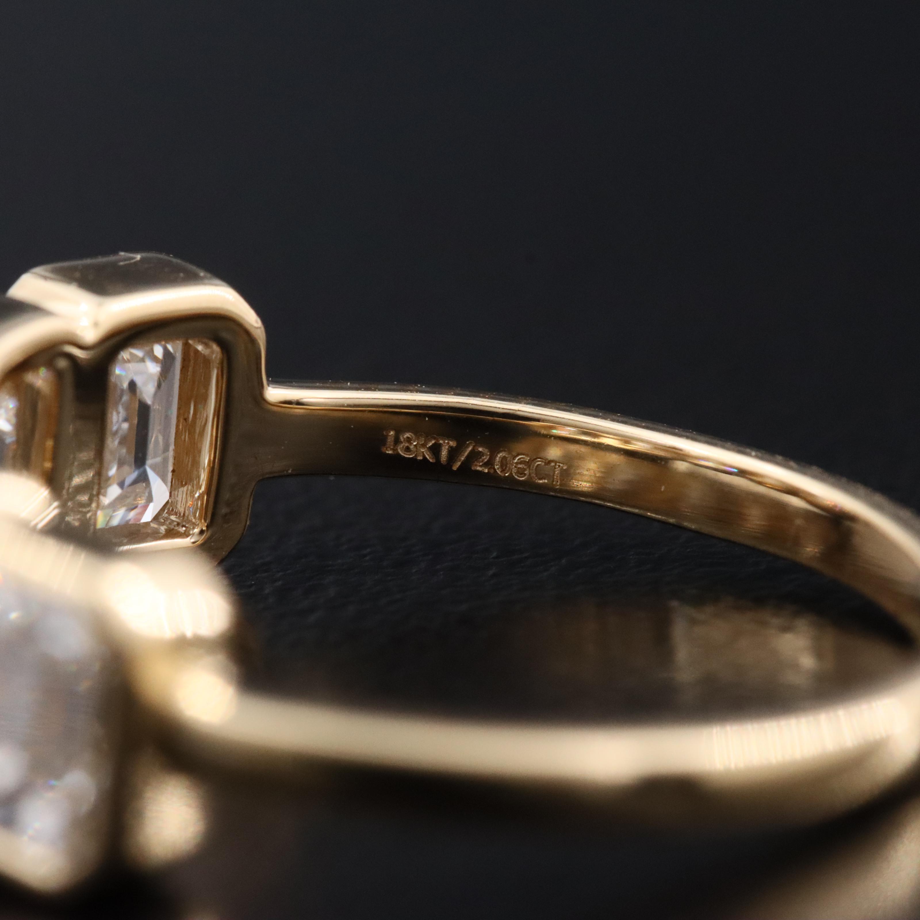 18K 2.06 CTW Diamond Ring with GIA Reports