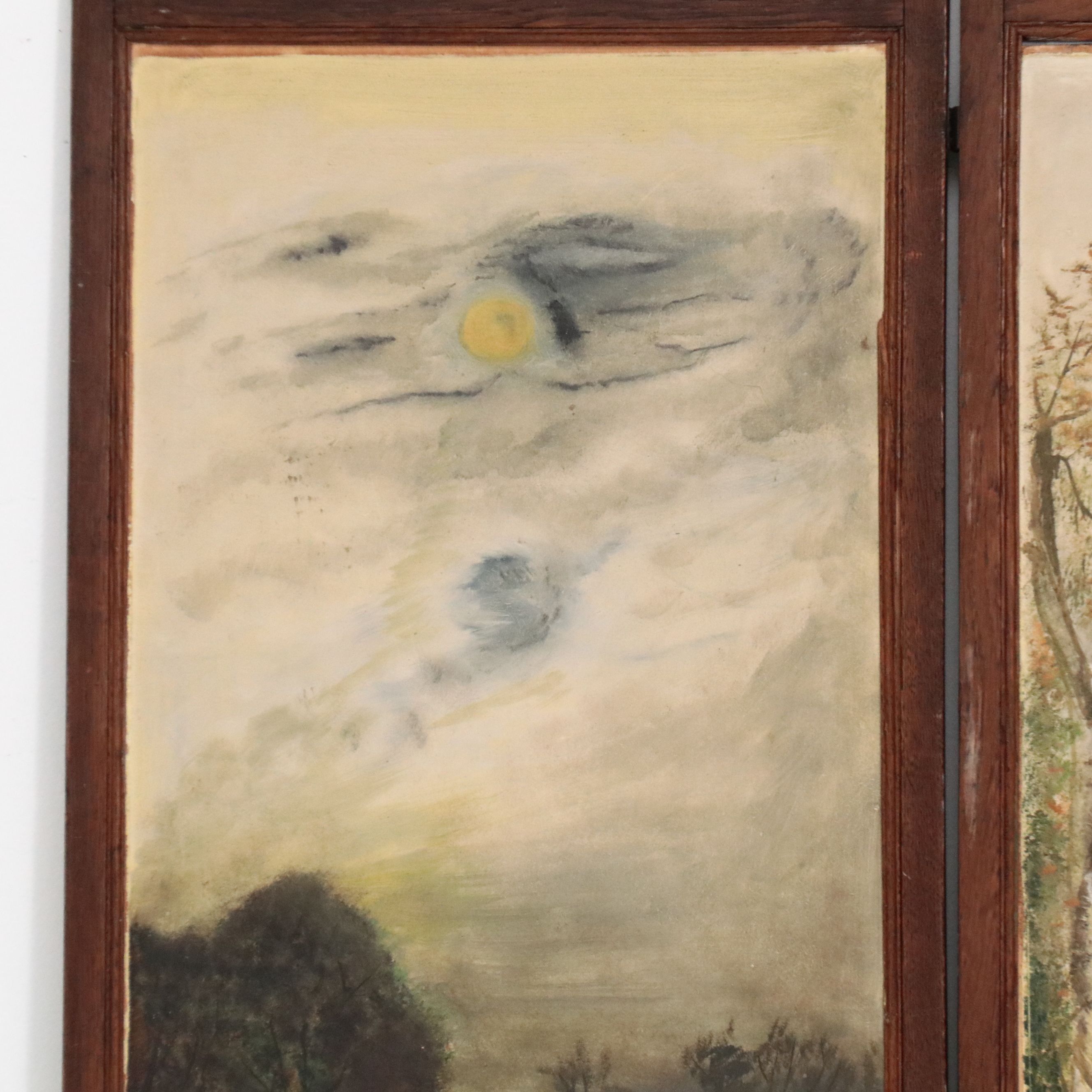 American Late Victorian Hand-Painted Ball and Stick Wooden Screen