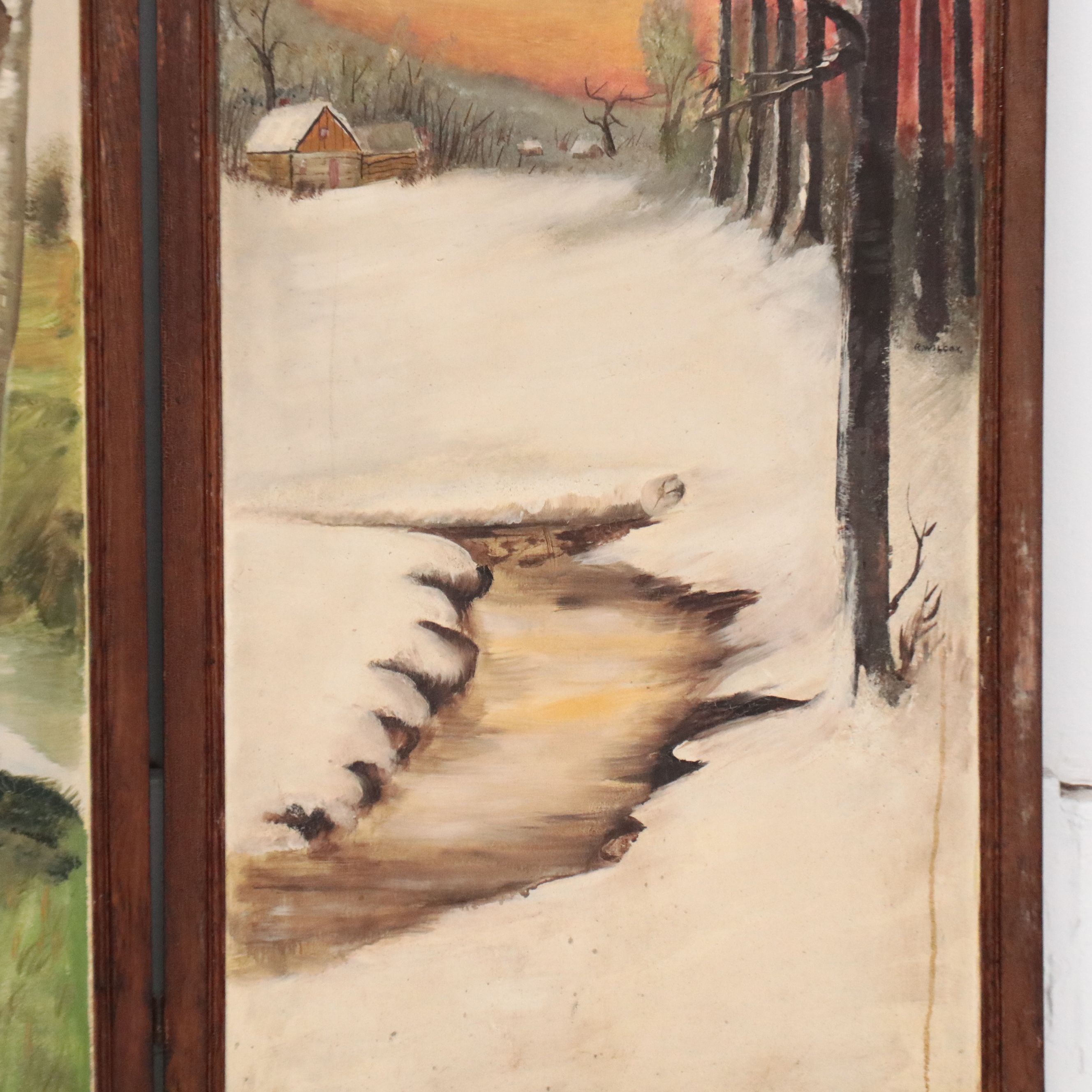 American Late Victorian Hand-Painted Ball and Stick Wooden Screen