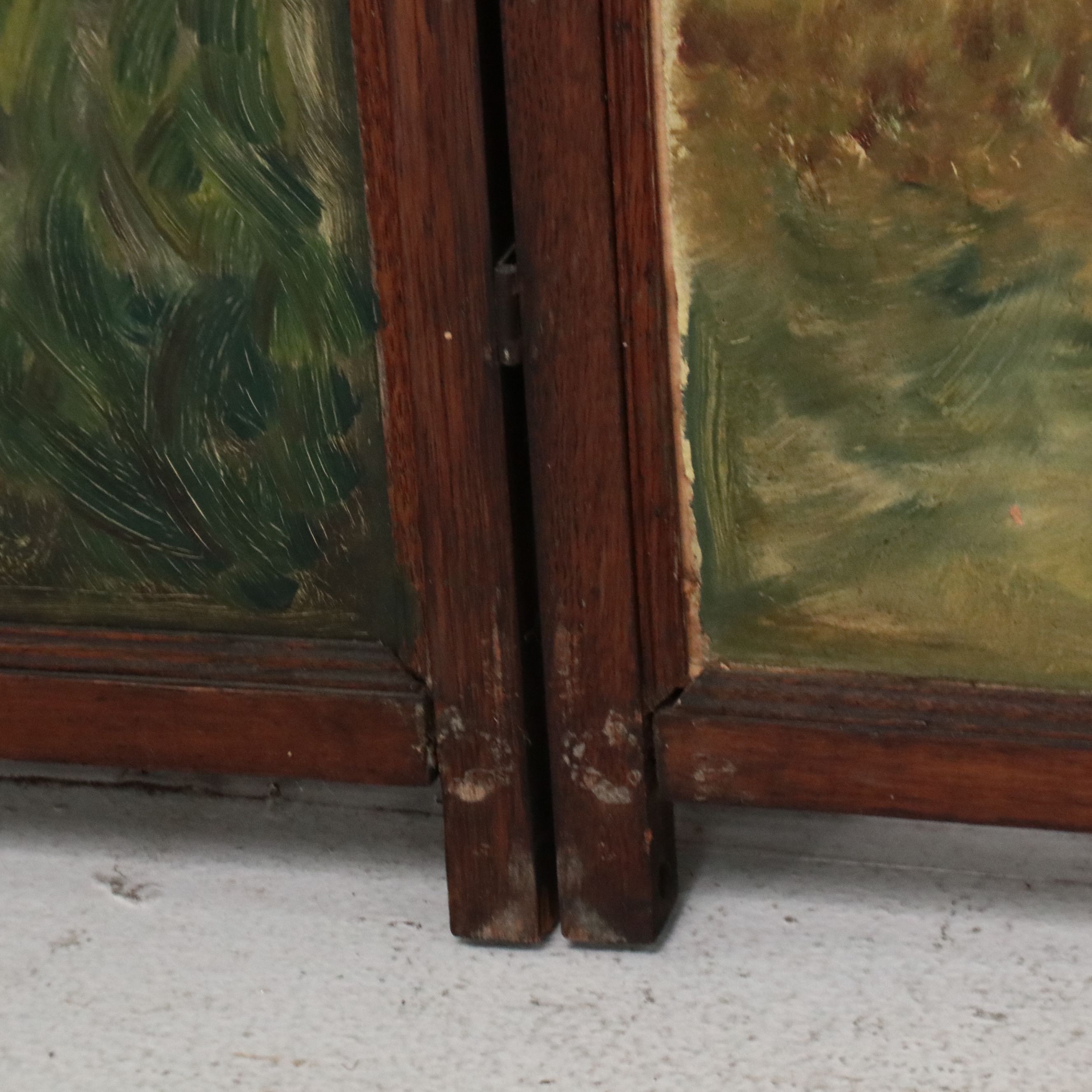 American Late Victorian Hand-Painted Ball and Stick Wooden Screen