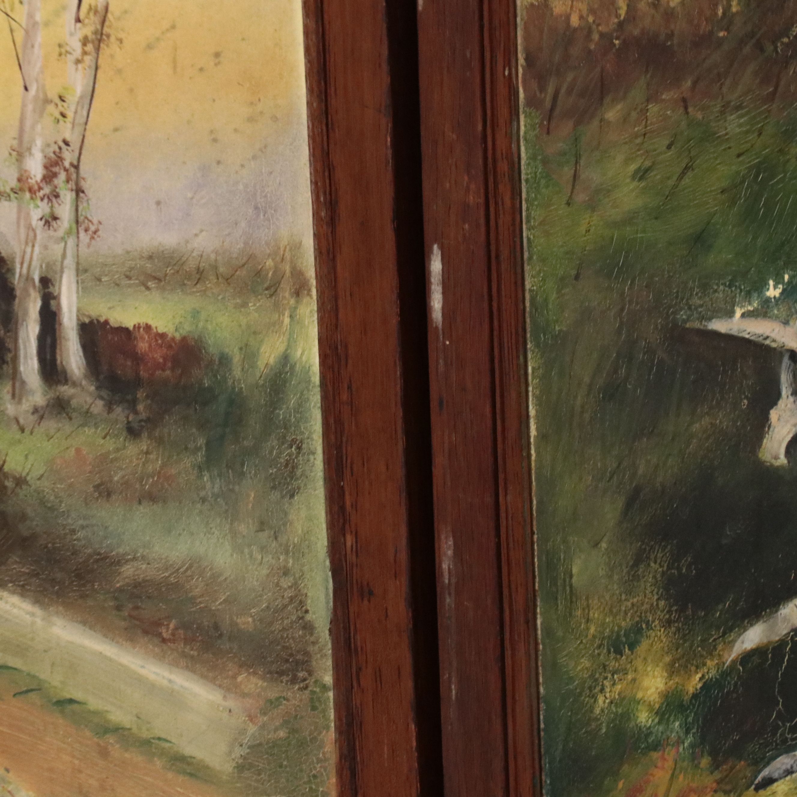 American Late Victorian Hand-Painted Ball and Stick Wooden Screen