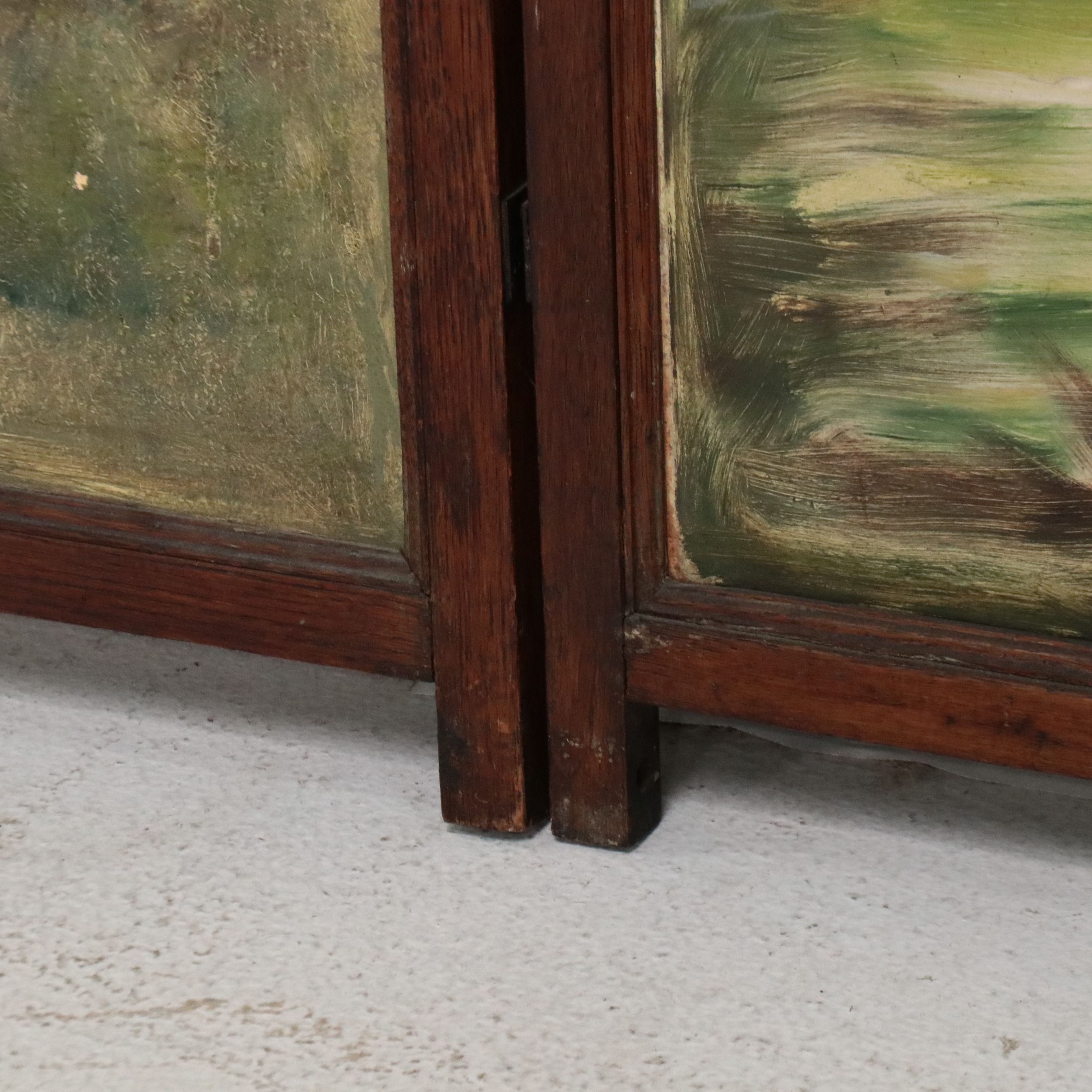 American Late Victorian Hand-Painted Ball and Stick Wooden Screen