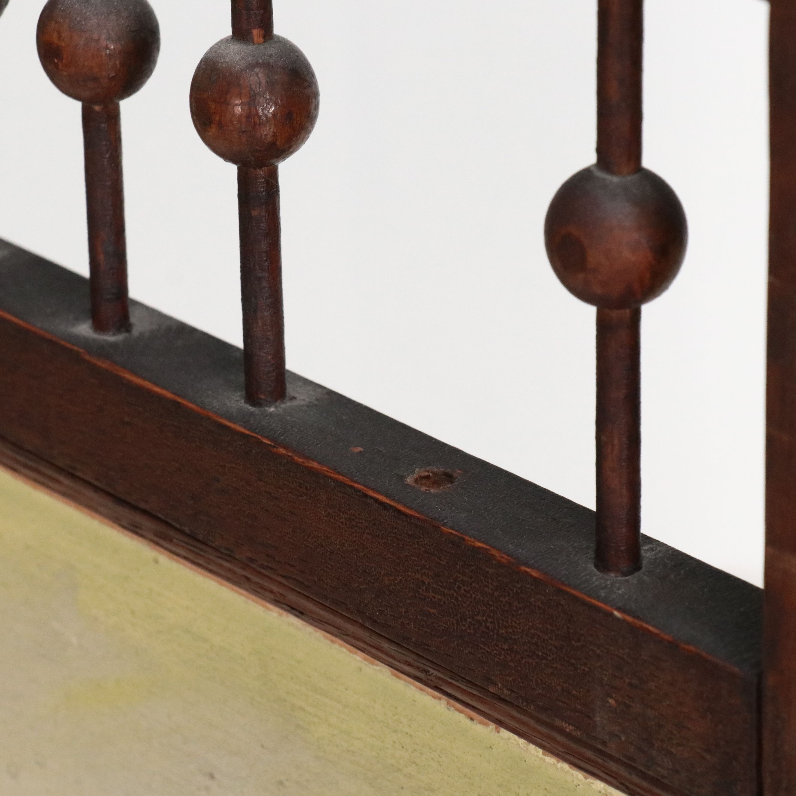 American Late Victorian Hand-Painted Ball and Stick Wooden Screen