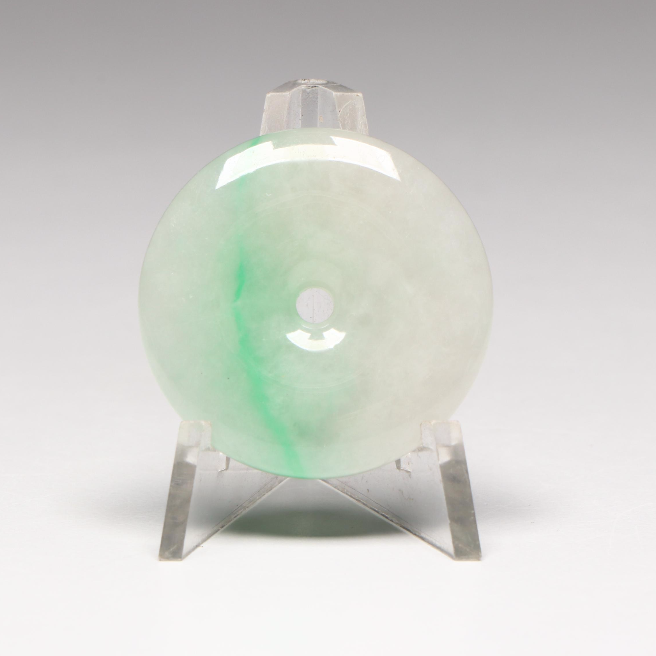 Chinese Carved Jadeite Pendant