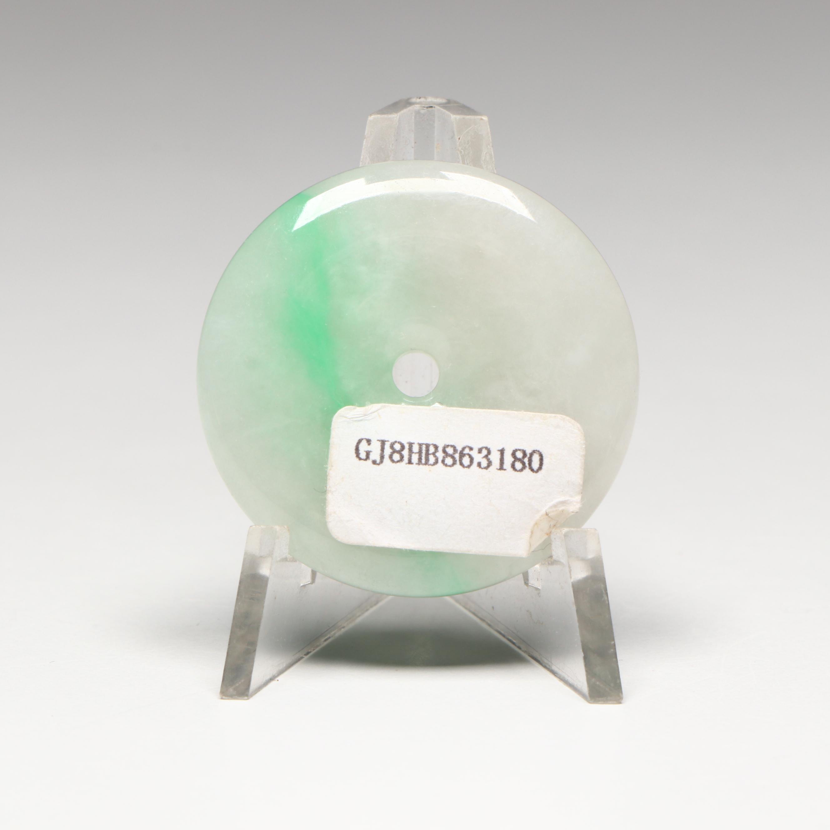 Chinese Carved Jadeite Pendant