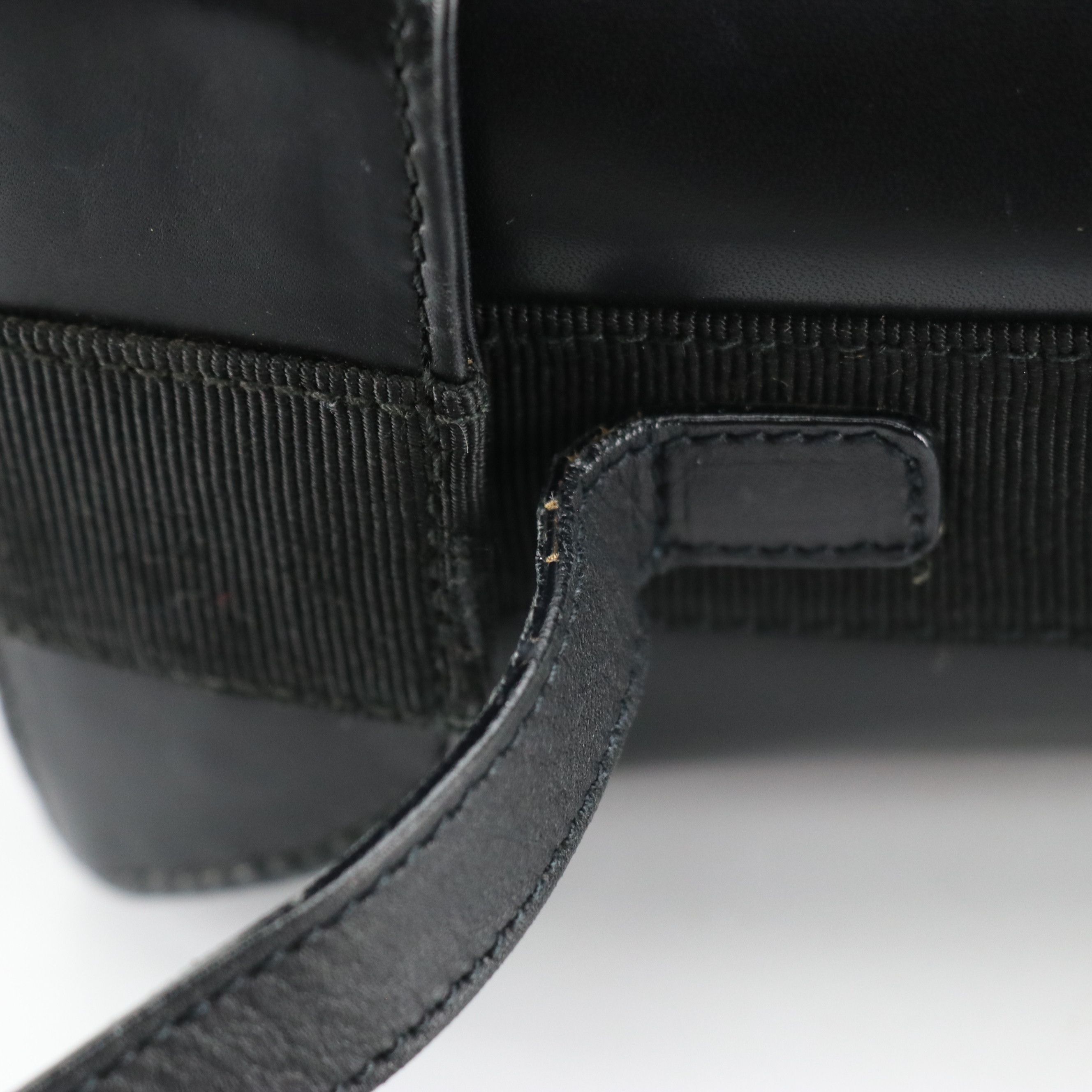 Salvatore Ferragamo Vara Ribbon Box Crossbody Bag in Black Leather