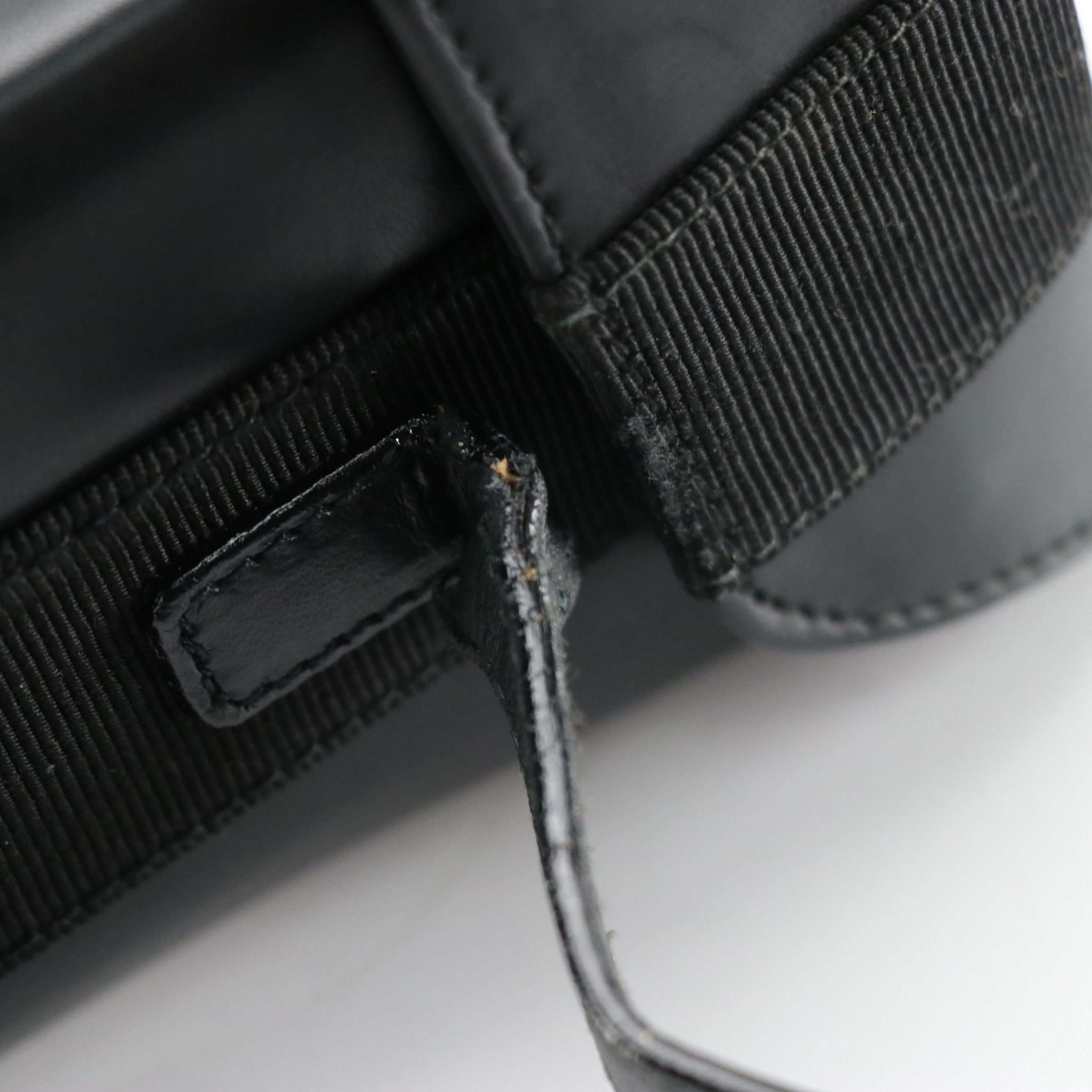 Salvatore Ferragamo Vara Ribbon Box Crossbody Bag in Black Leather