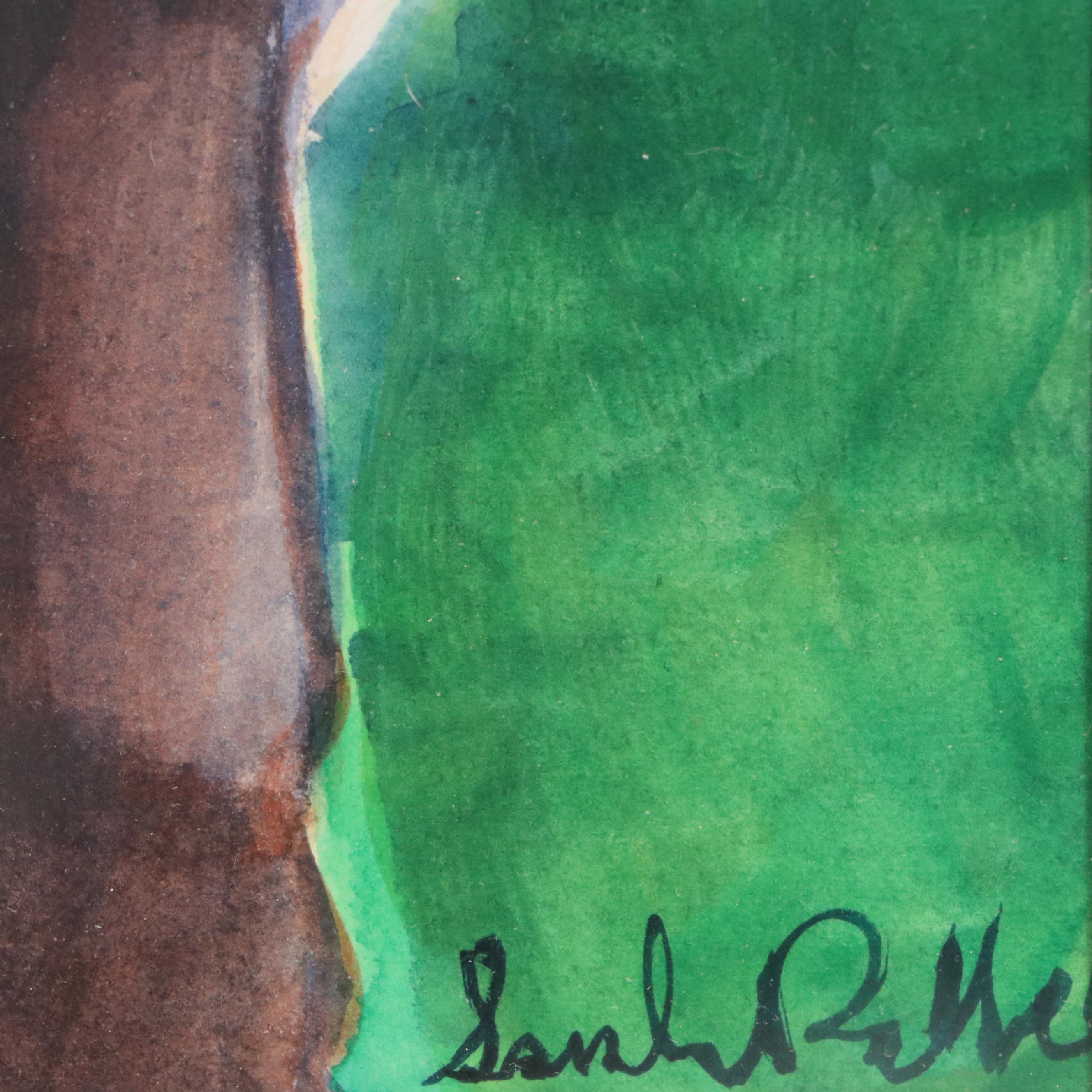 Sarah Rocheleau Watercolor Painting "Birds of a Feather," 21st Century