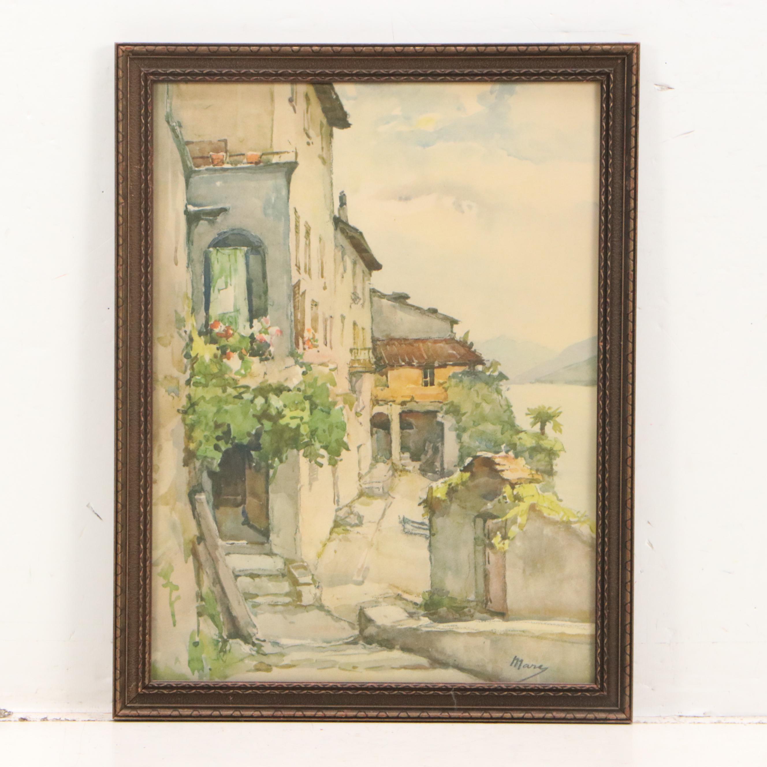 Lithographic Prints of Château de Vaumarcus, 20th Century