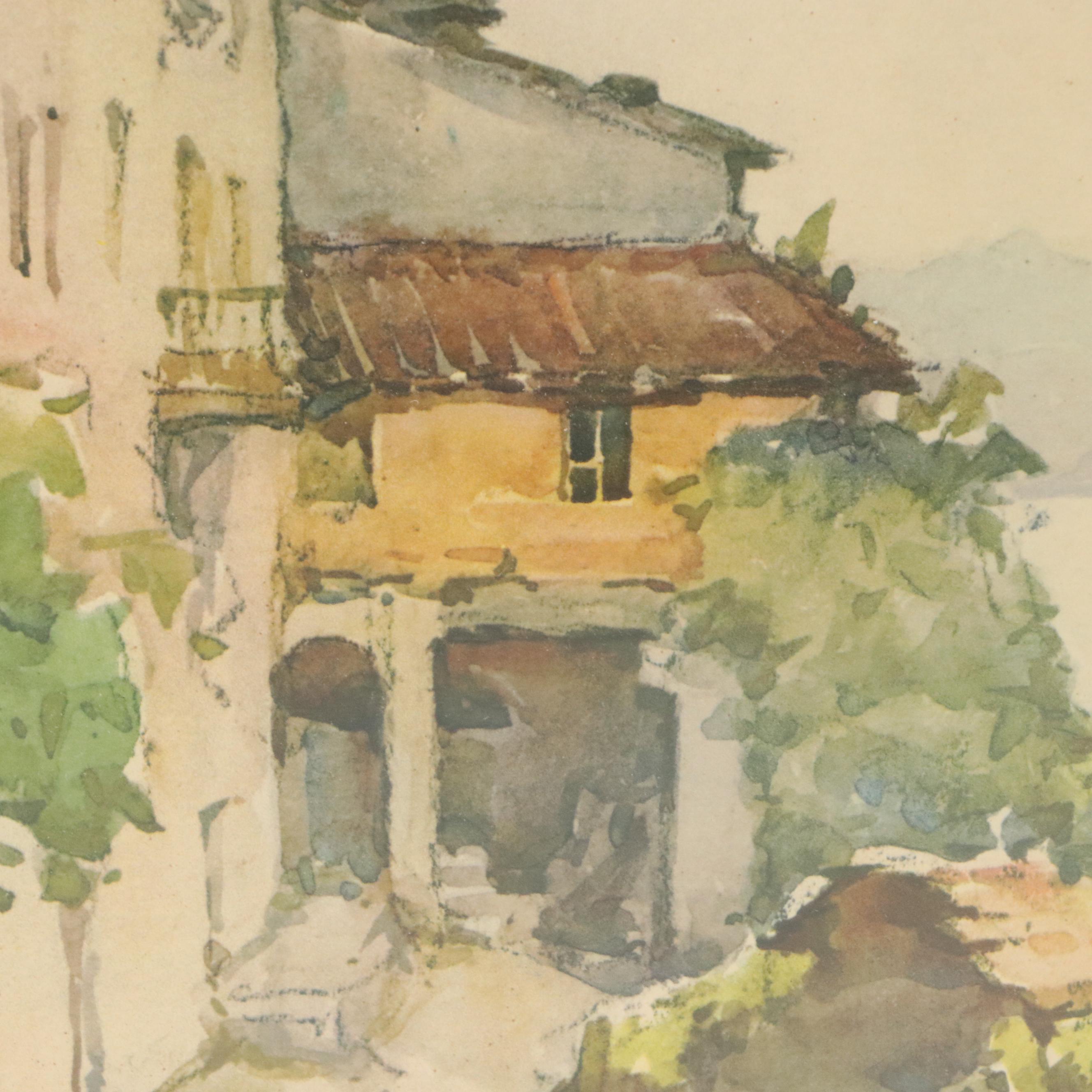 Lithographic Prints of Château de Vaumarcus, 20th Century