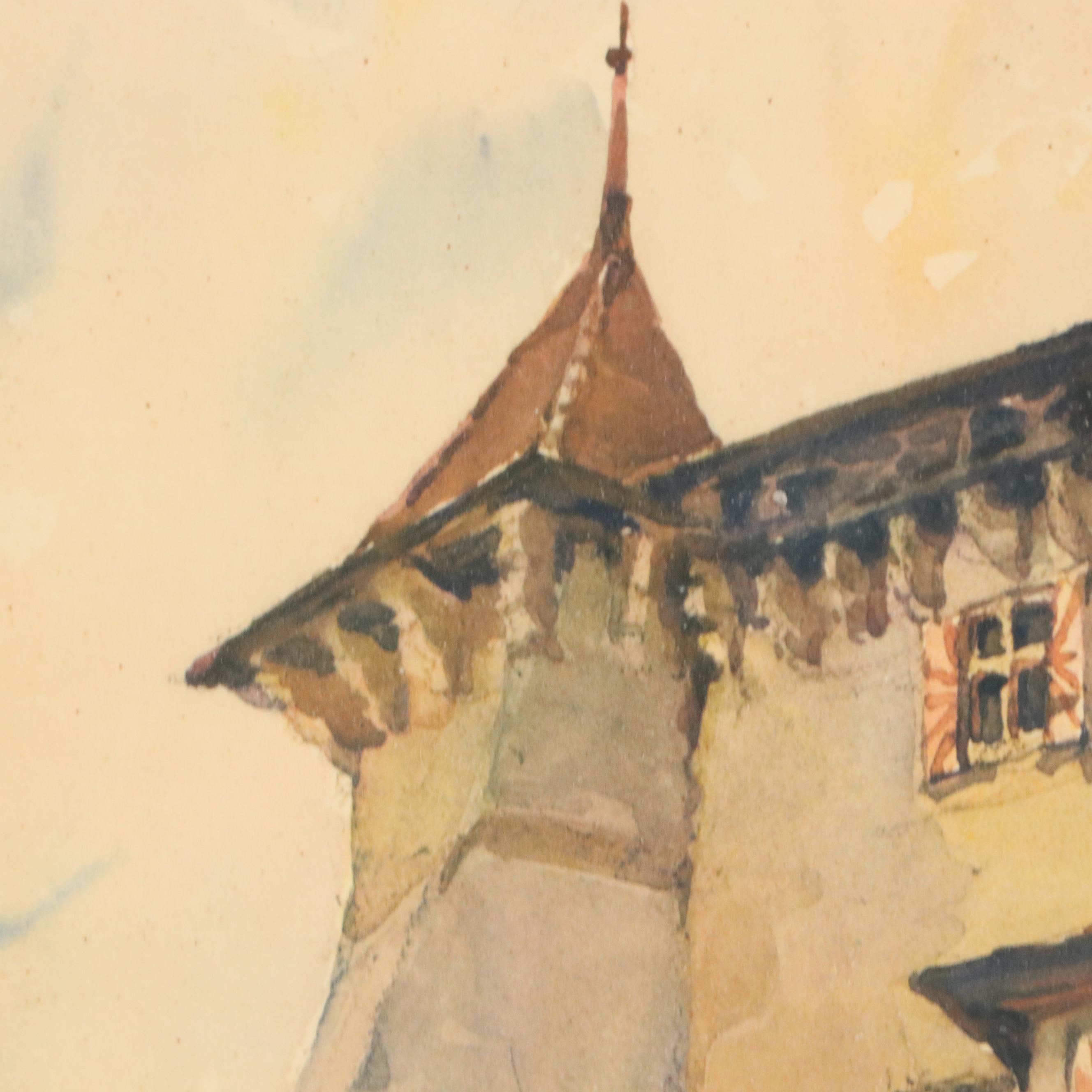 Lithographic Prints of Château de Vaumarcus, 20th Century