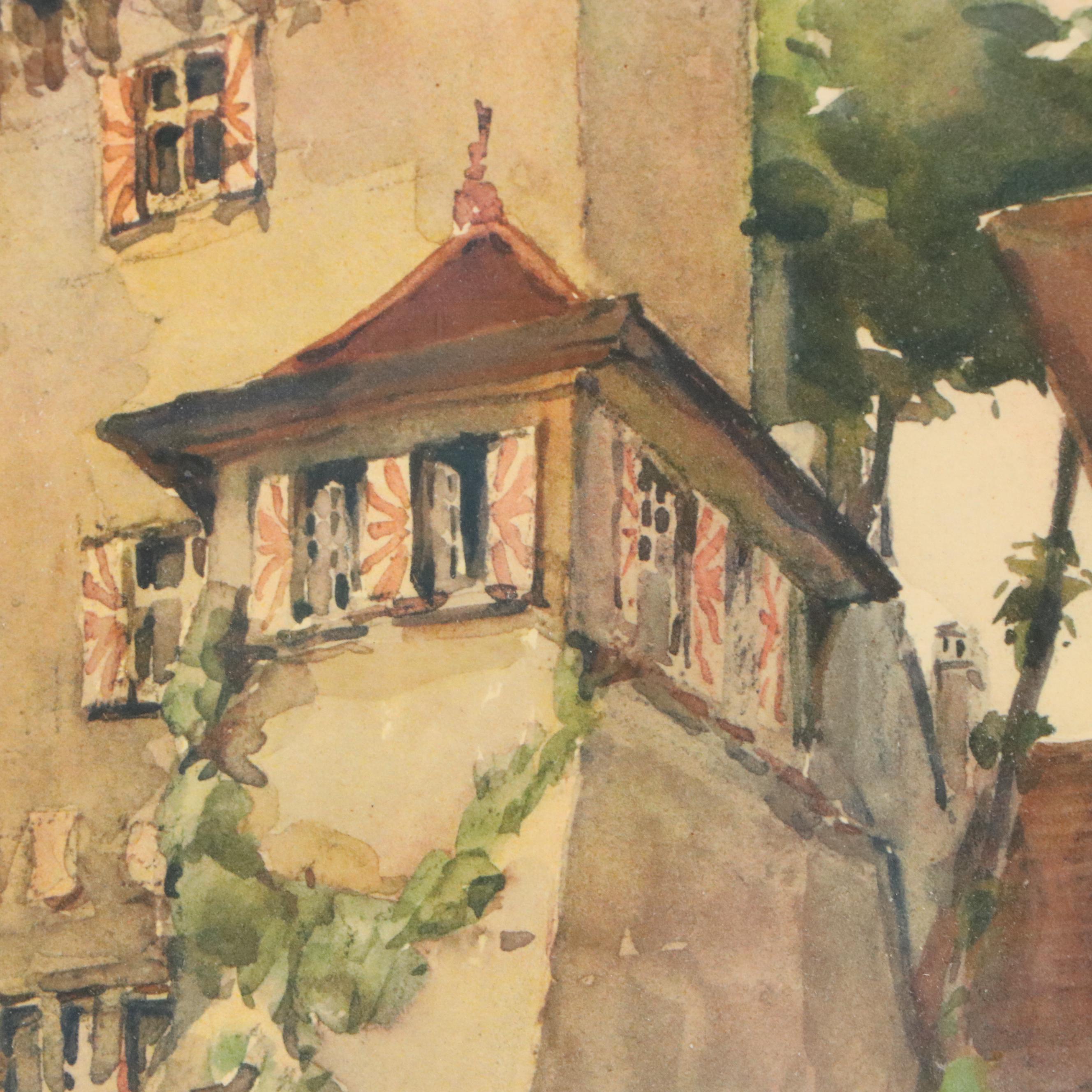 Lithographic Prints of Château de Vaumarcus, 20th Century