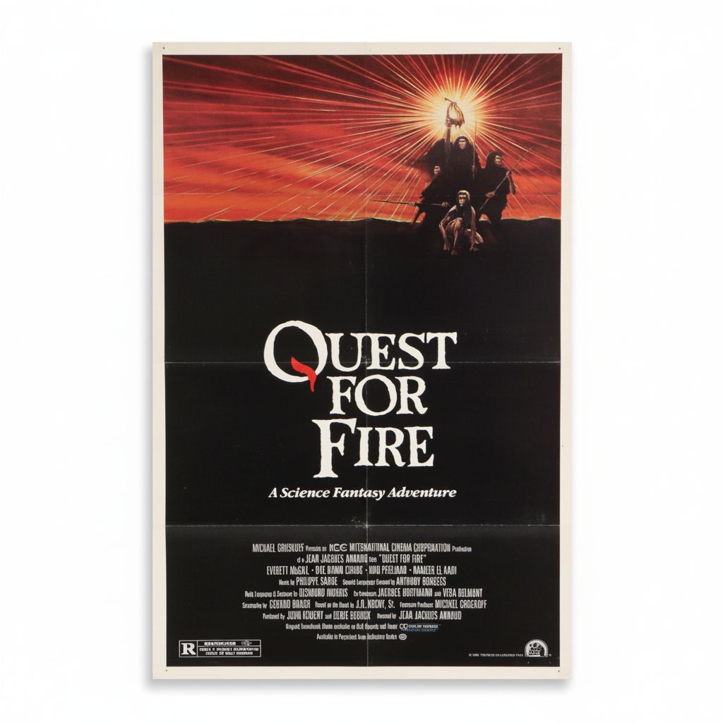 "Quest for Fire" and "Wrong Is Right" Offset Lithograph Movie Posters