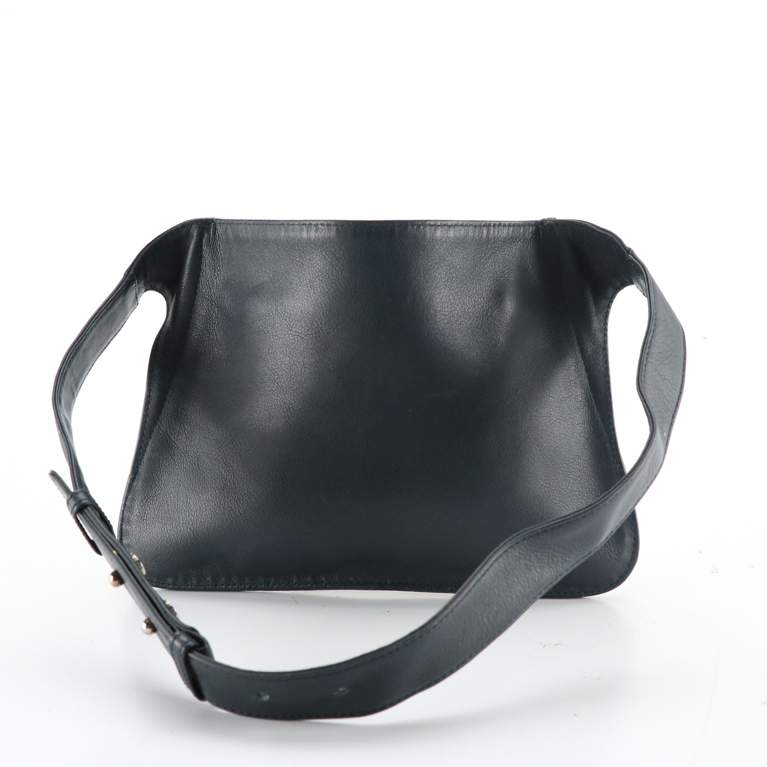 Loewe Flat Waist Pouch in Blue Suede and Calfskin Leather