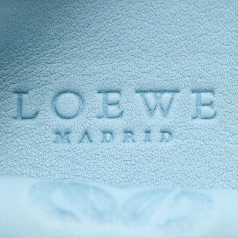 Loewe Flat Waist Pouch in Blue Suede and Calfskin Leather
