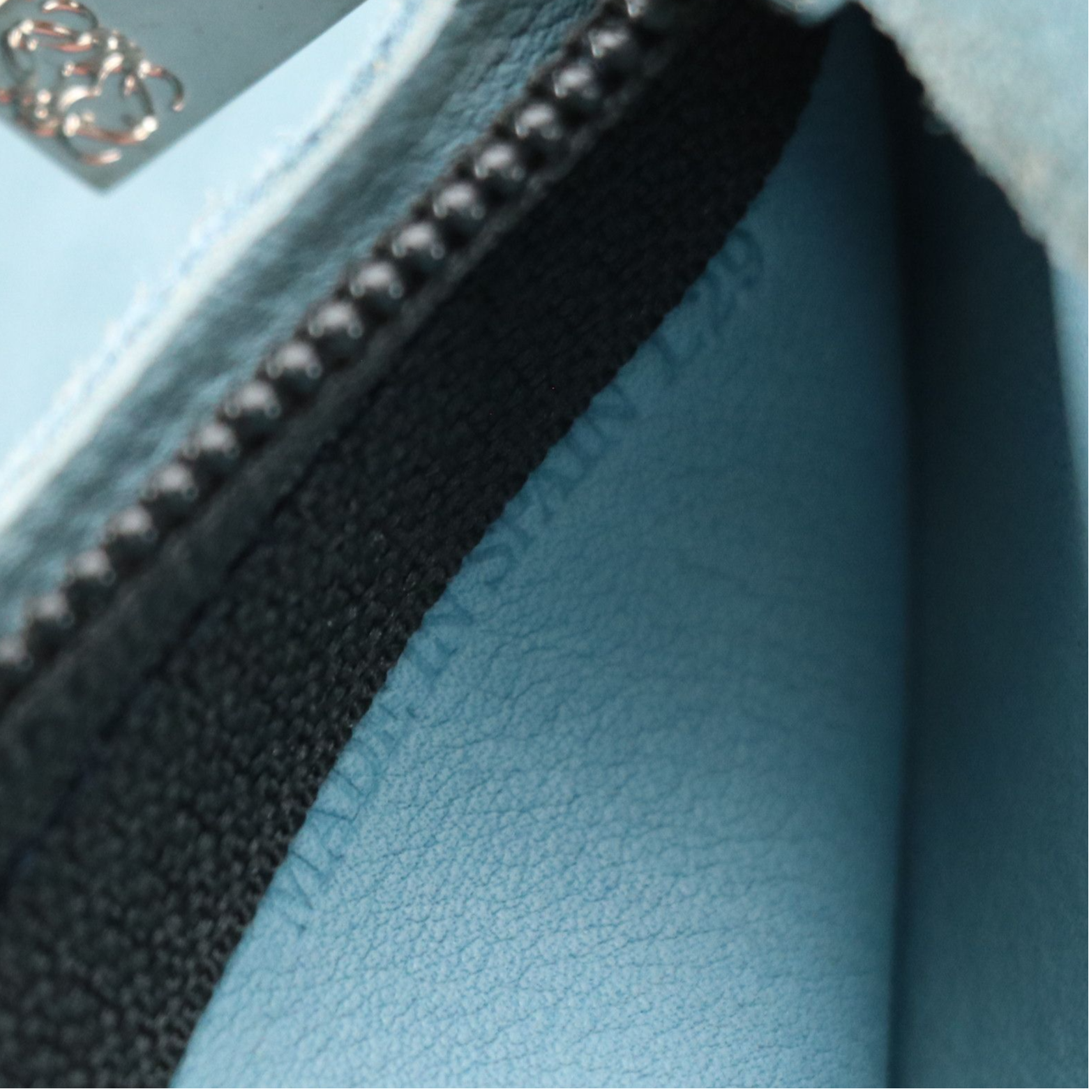 Loewe Flat Waist Pouch in Blue Suede and Calfskin Leather