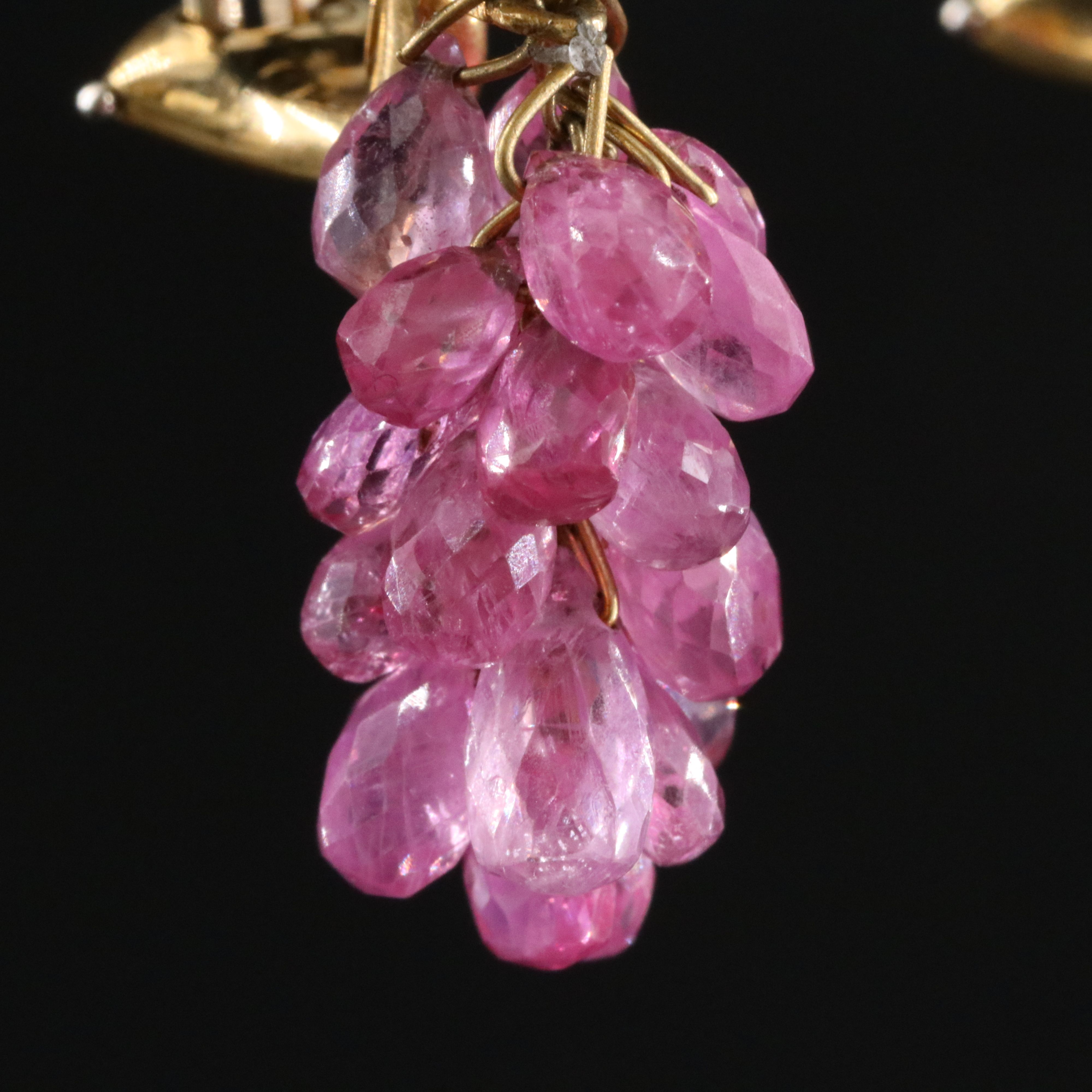 Mish 18K Pearl and Pink Sapphire Drop Earrings
