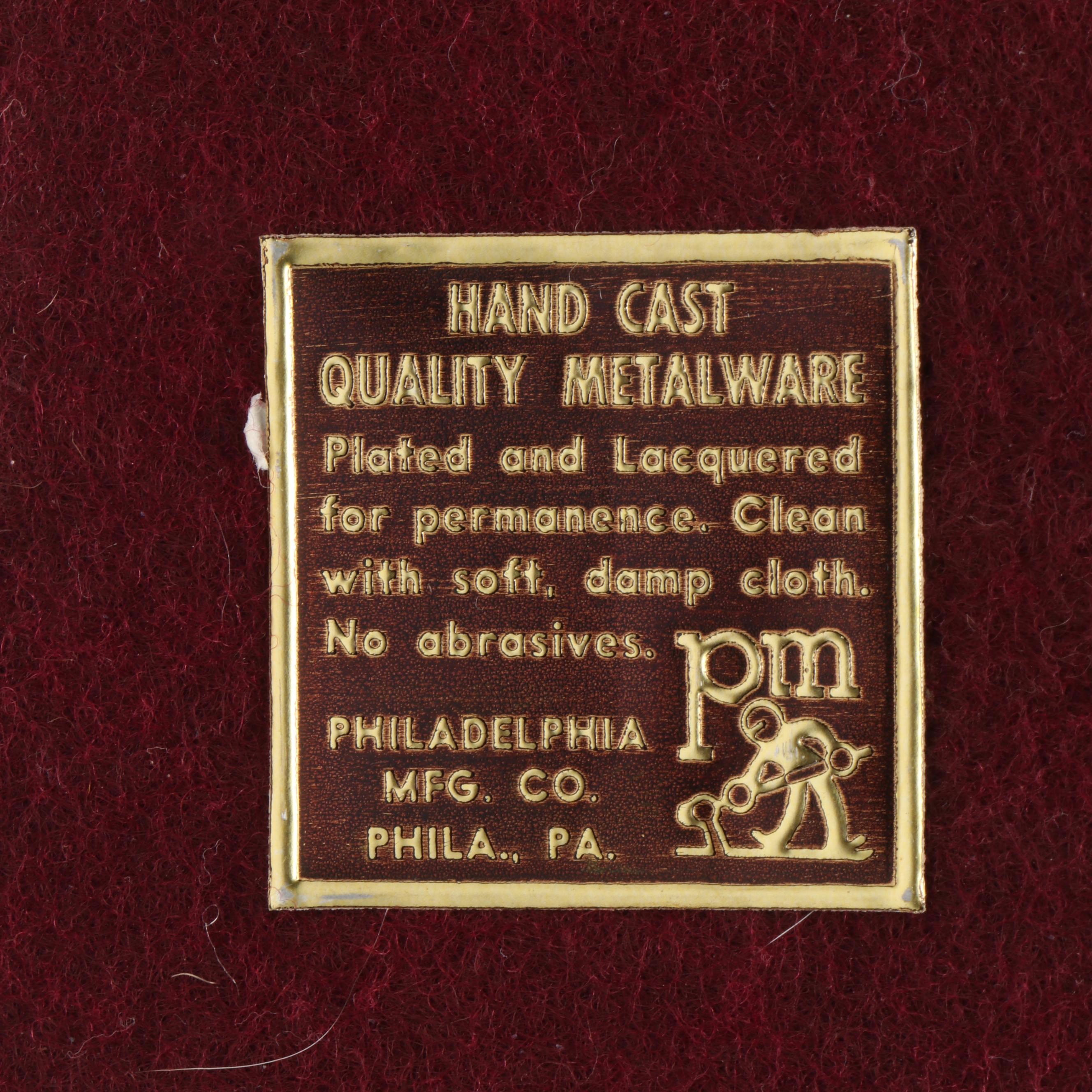 Philadelphia Mfg. Co. Copper Plated Cast Metal Bookends
