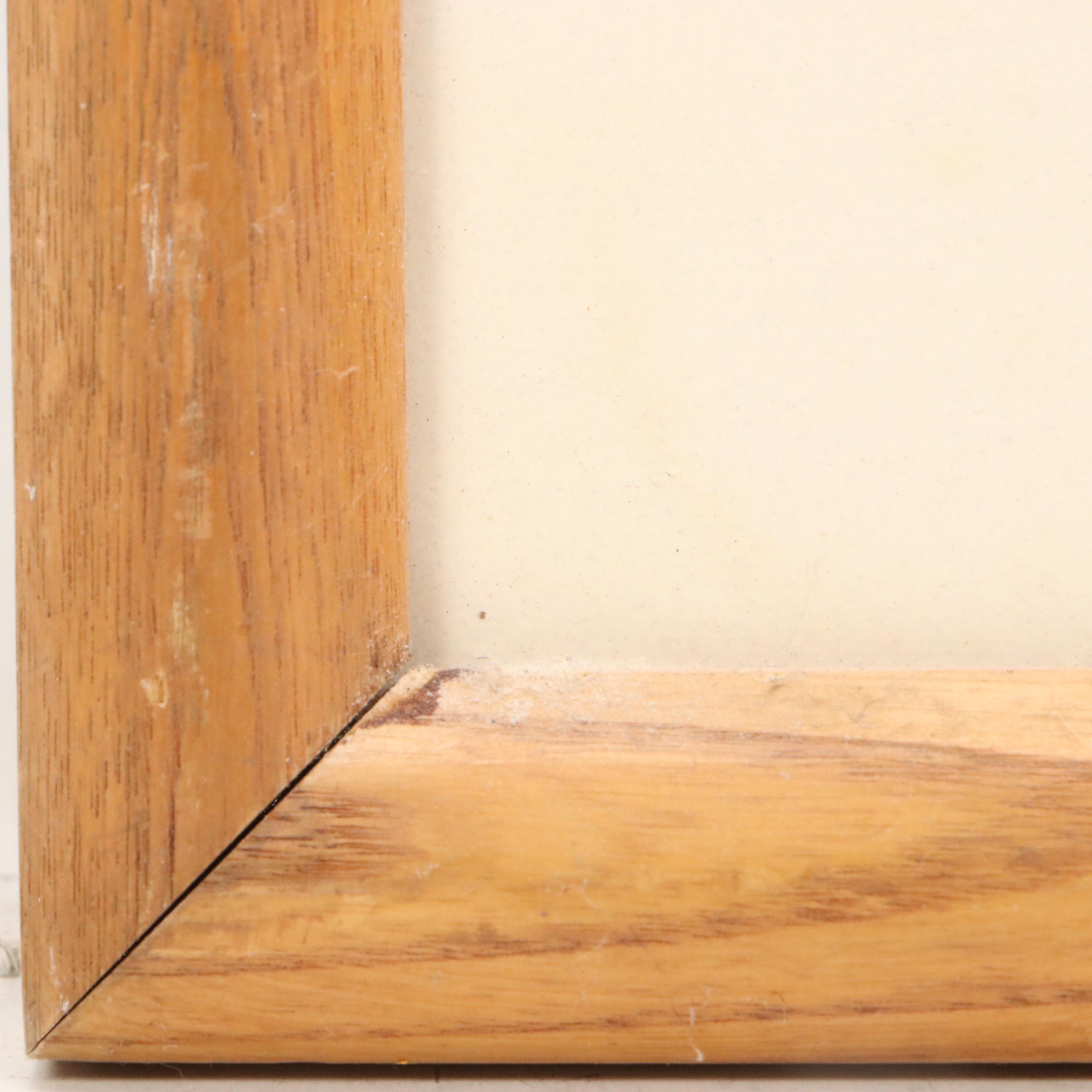 Landscape Offset Lithograph of Port Scene, Late 20th Century