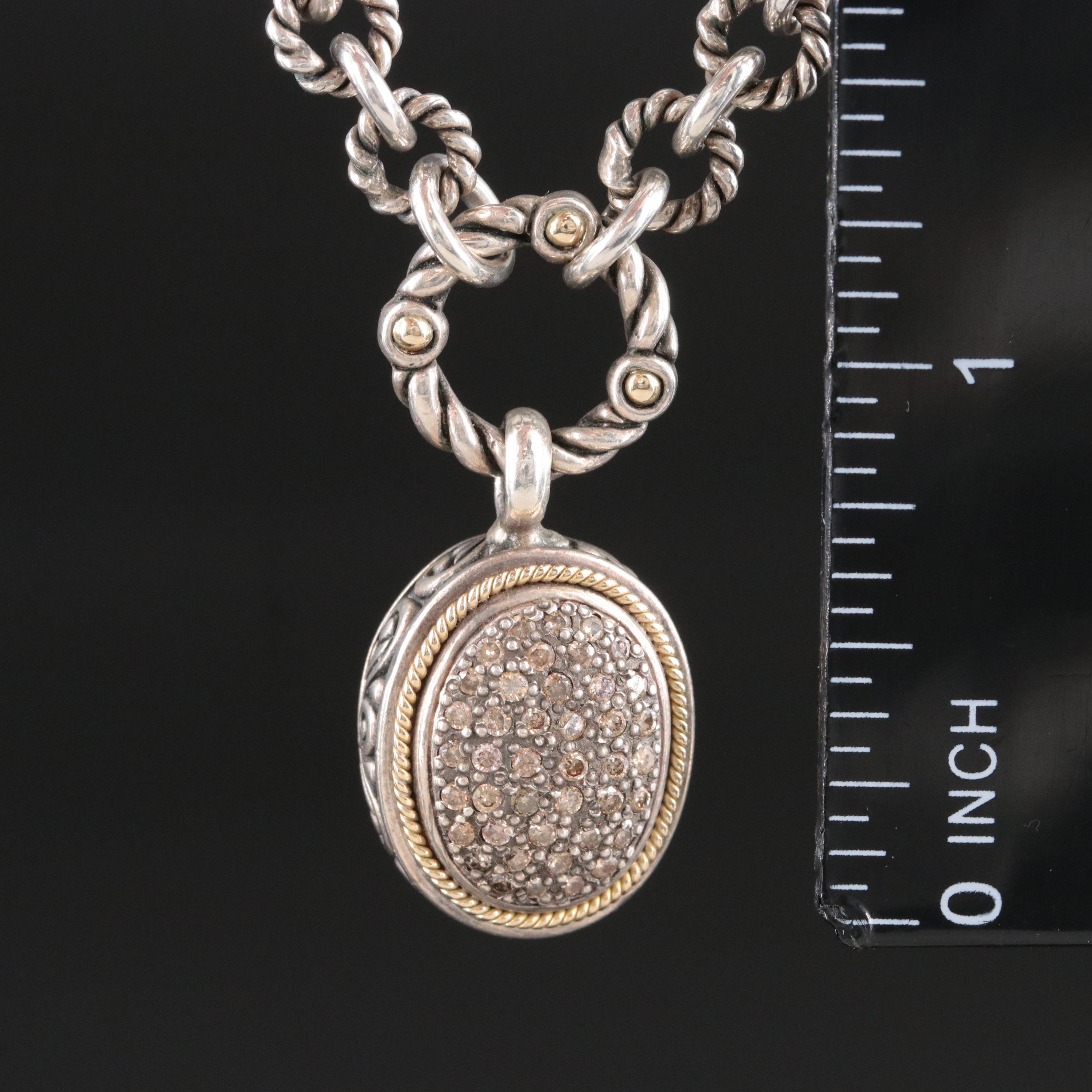 EFFY Sterling Diamond Necklace with 18K Accent