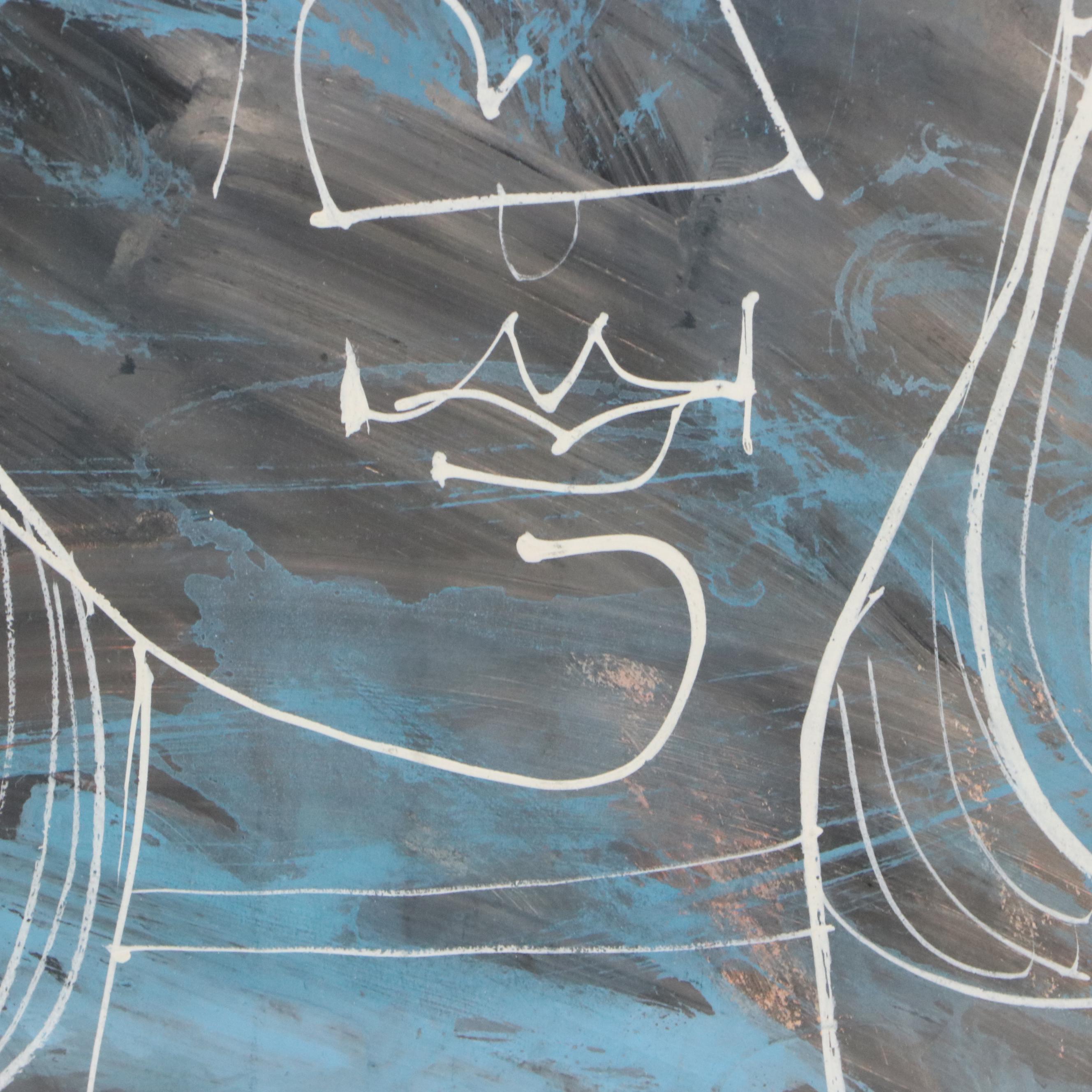 Byron Browne Gouache Painting "Head of a Woman," 1954