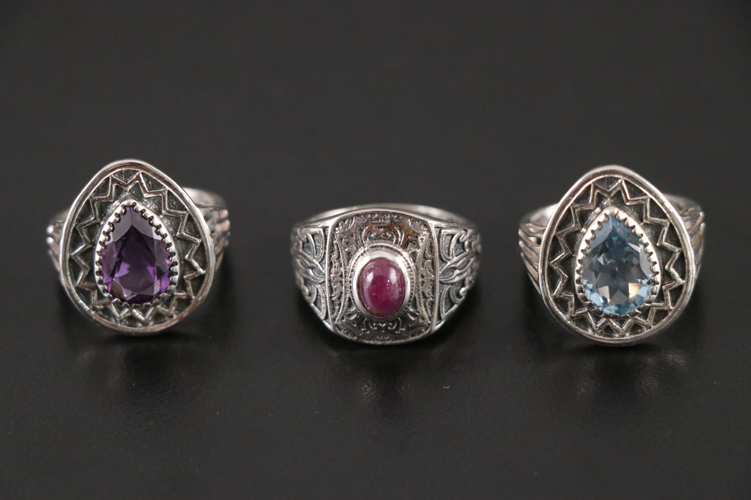 14 Assorted Sterling Silver Rings, Necklaces and Earrings