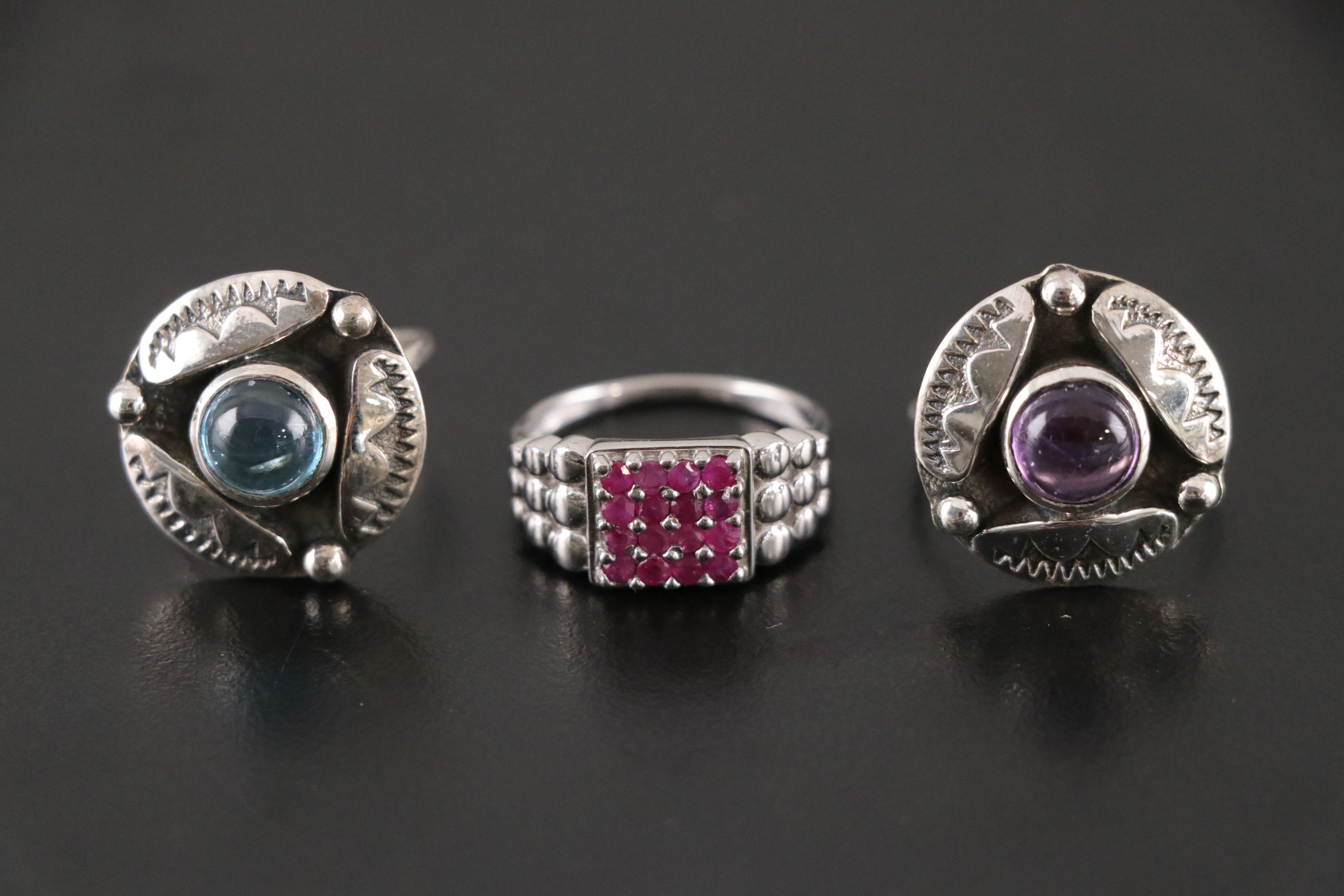 14 Assorted Sterling Silver Rings, Necklaces and Earrings