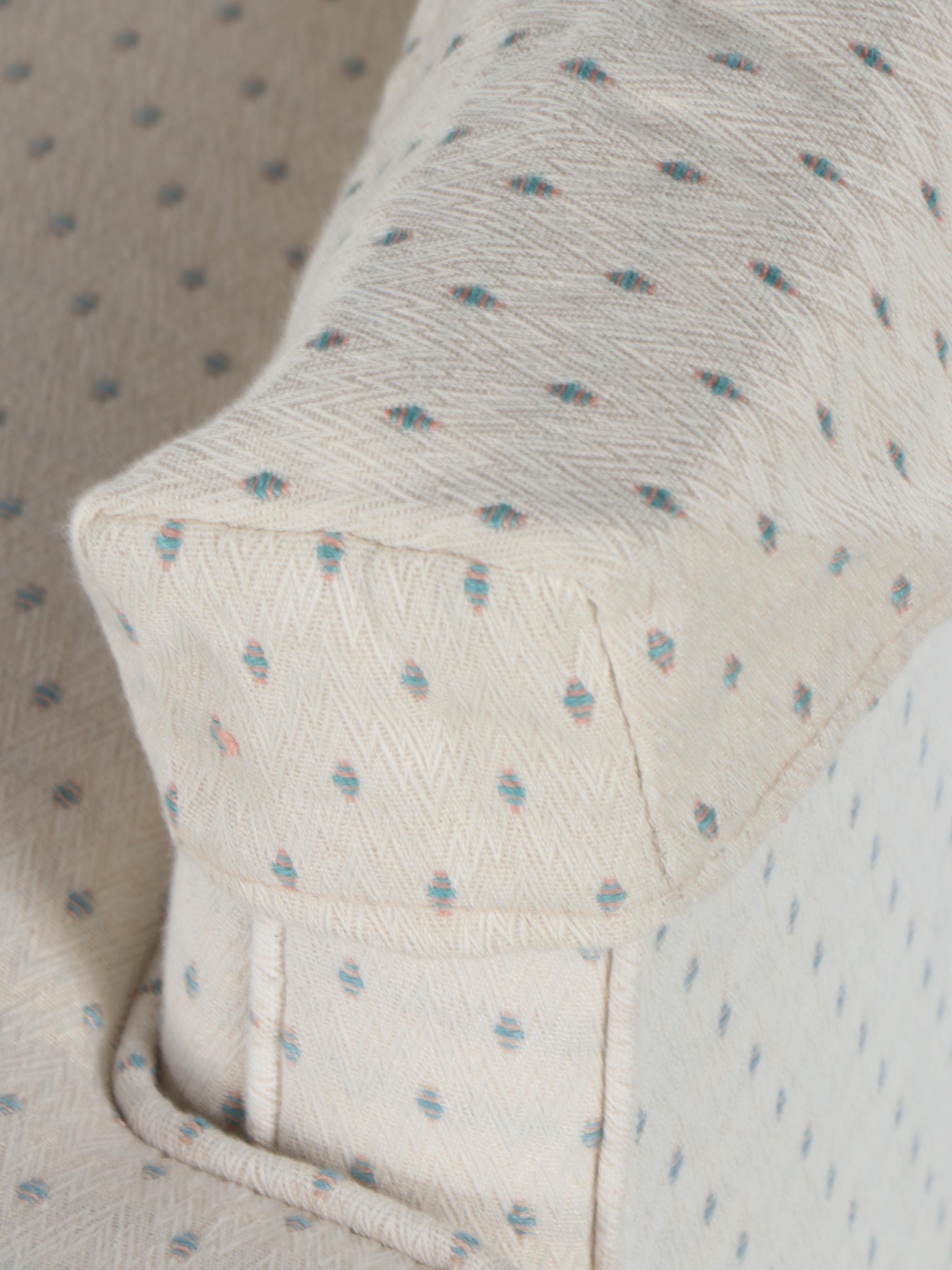 Pair of Arcadian Furniture Co. Art Deco Style Upholstered Barrel-Back Chairs