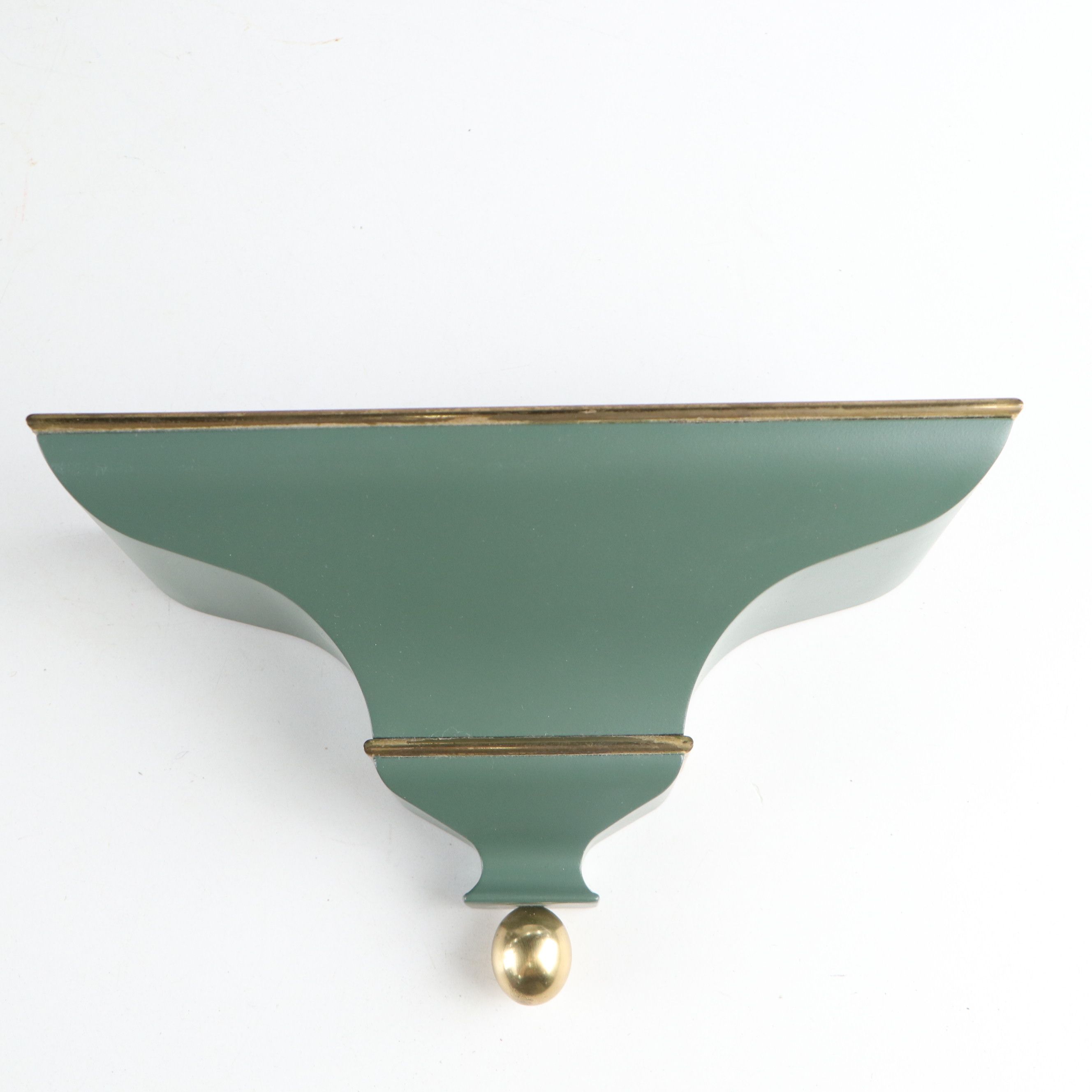 Eluxa Sage Green Finish Wood Wall Clock and Mantel Shelf