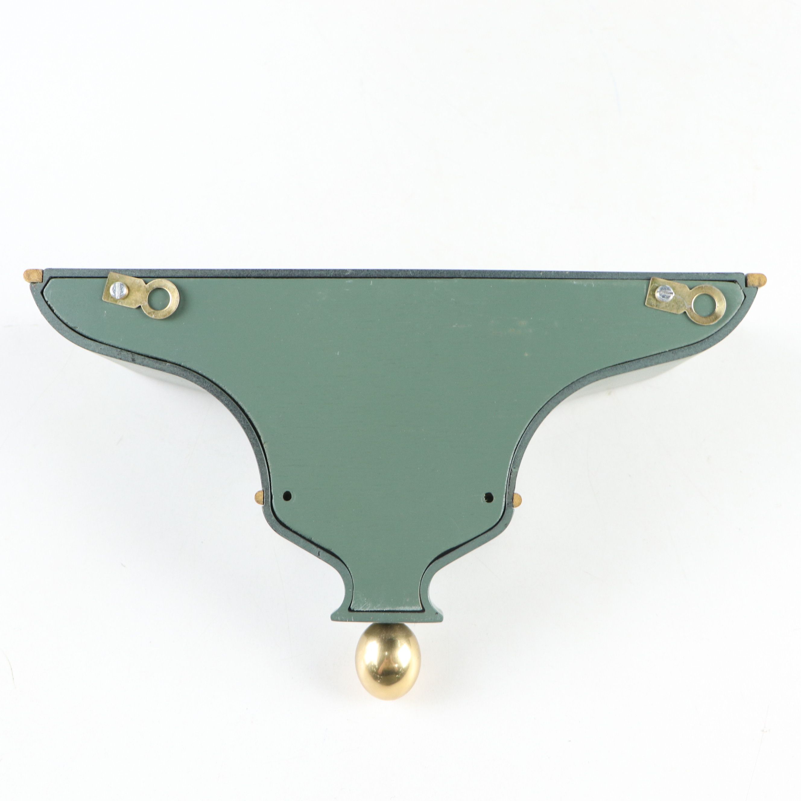 Eluxa Sage Green Finish Wood Wall Clock and Mantel Shelf