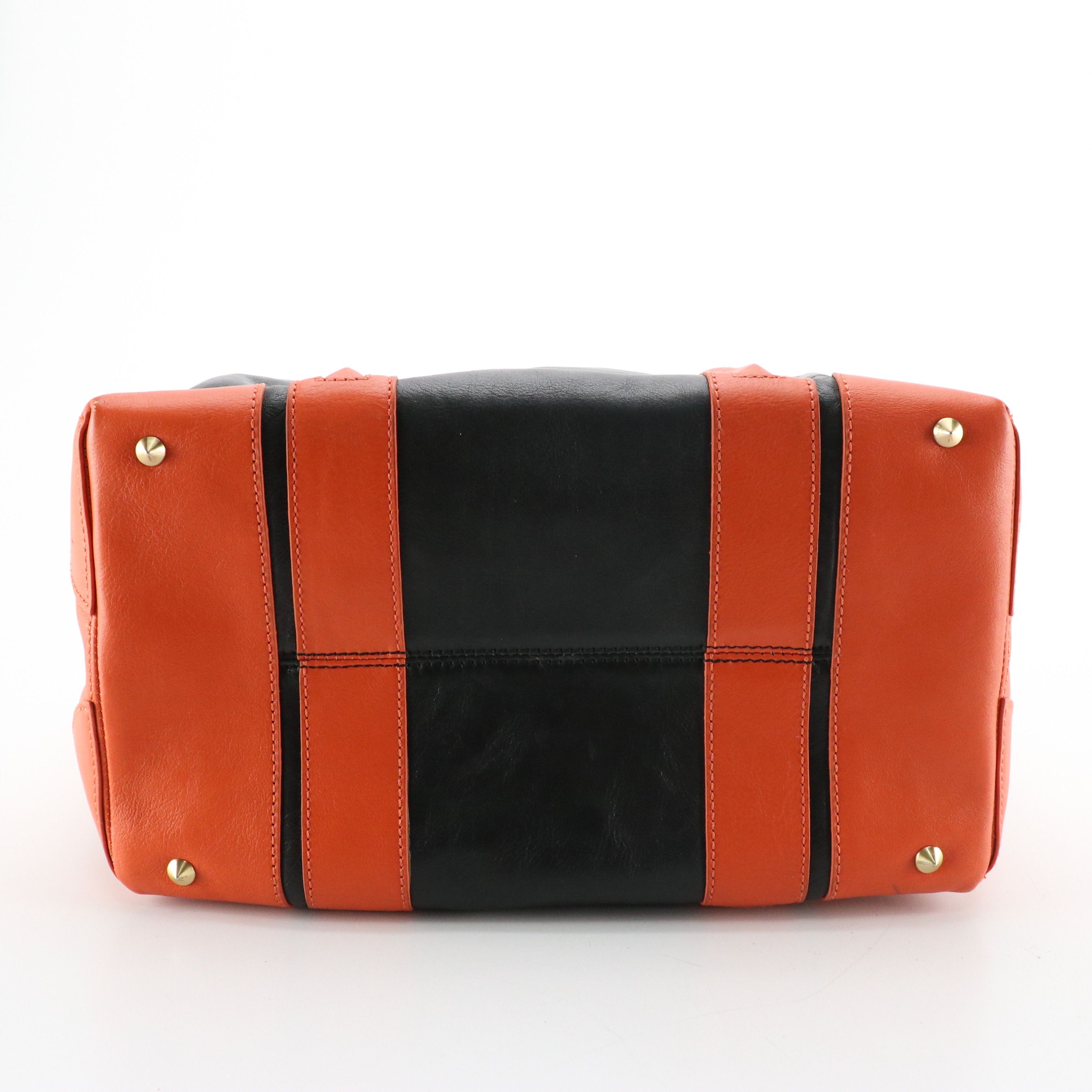 Givenchy Lucrezia Two-Way Satchel in Black and Orange Calfskin Leather