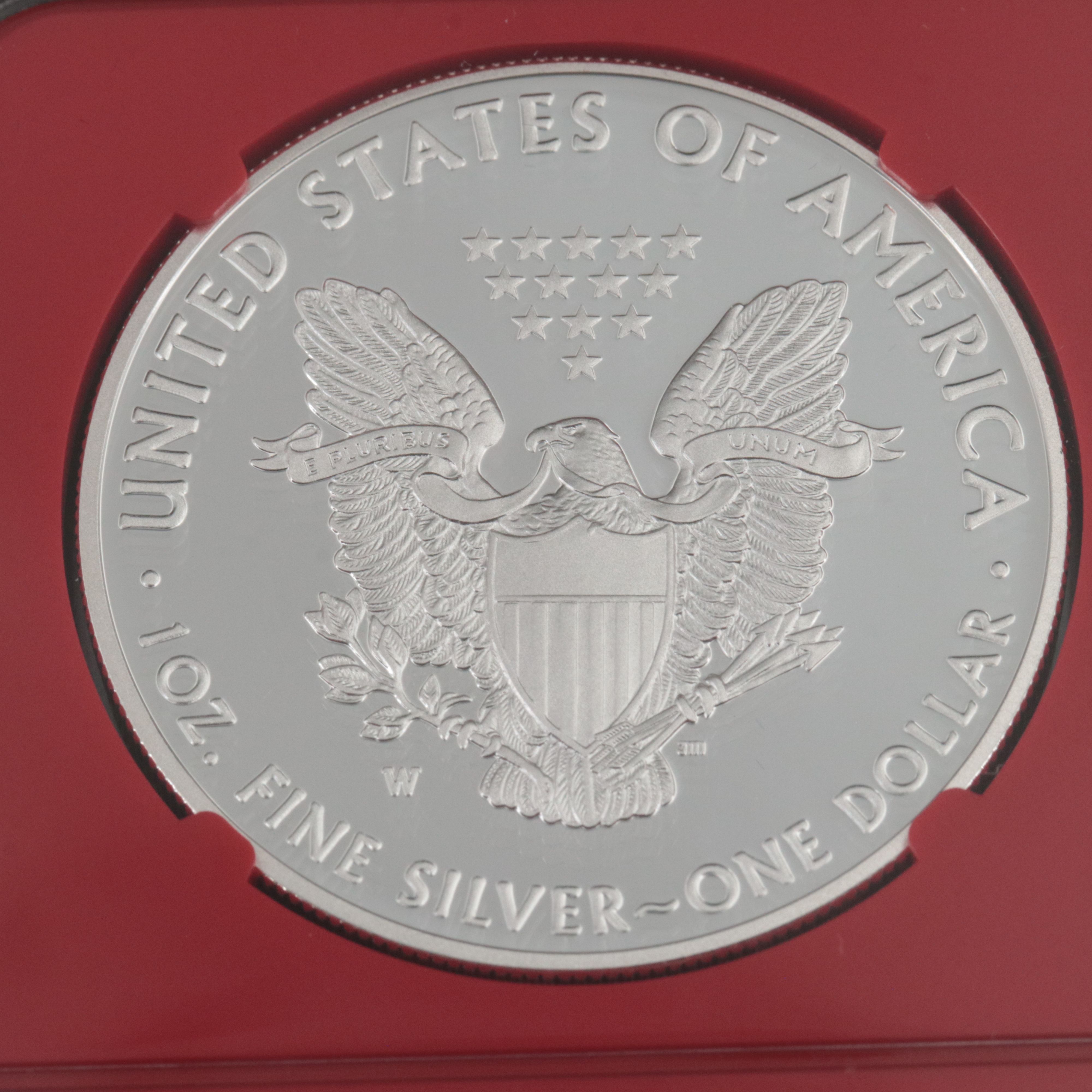 NGC PF70 UC 2017-W $1 U.S. Silver Eagle Proof Coin 1st Day of Issue