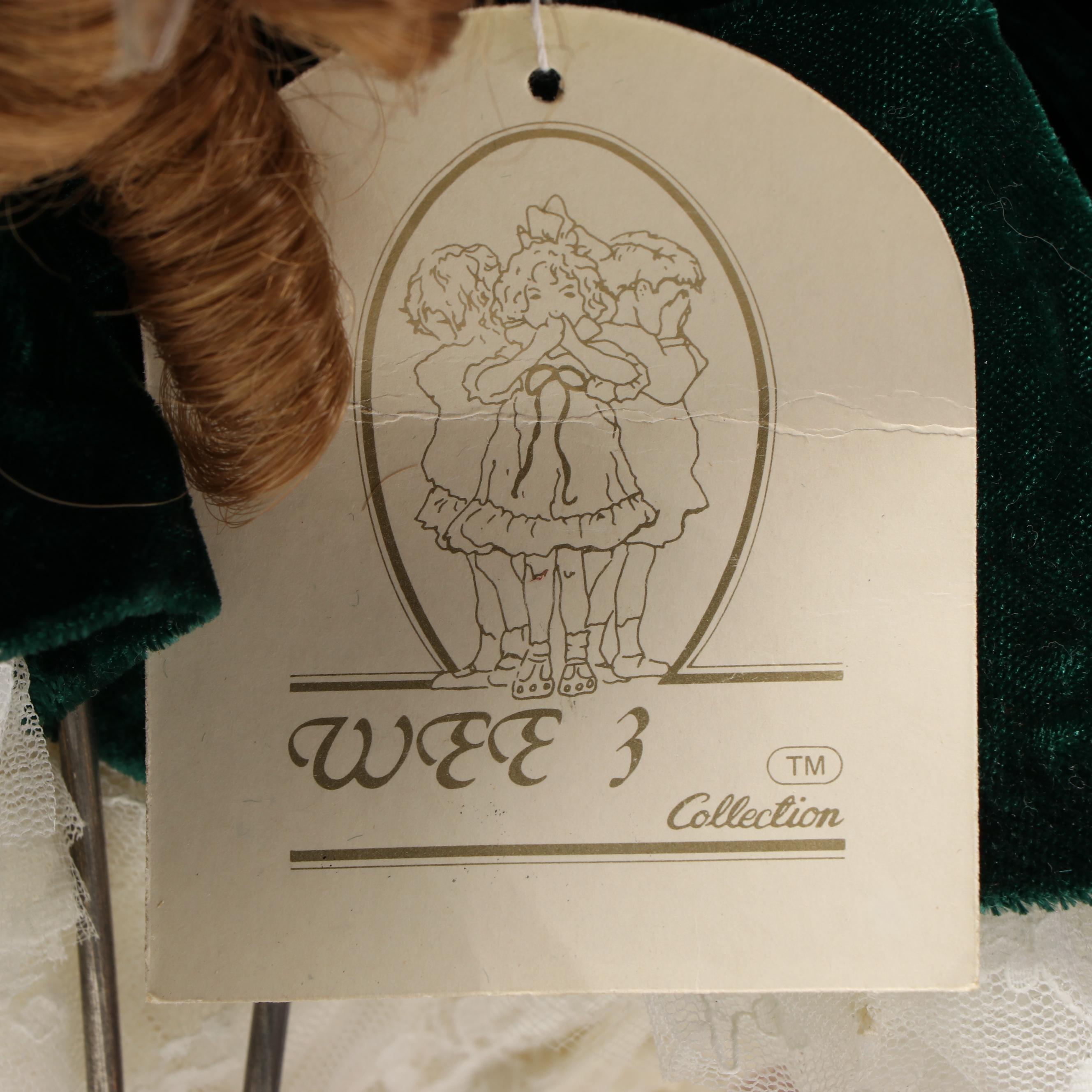 "Dance of the Sugar Plum Fairy" and "Natacha" Porcelain Dolls with Wooden Sled