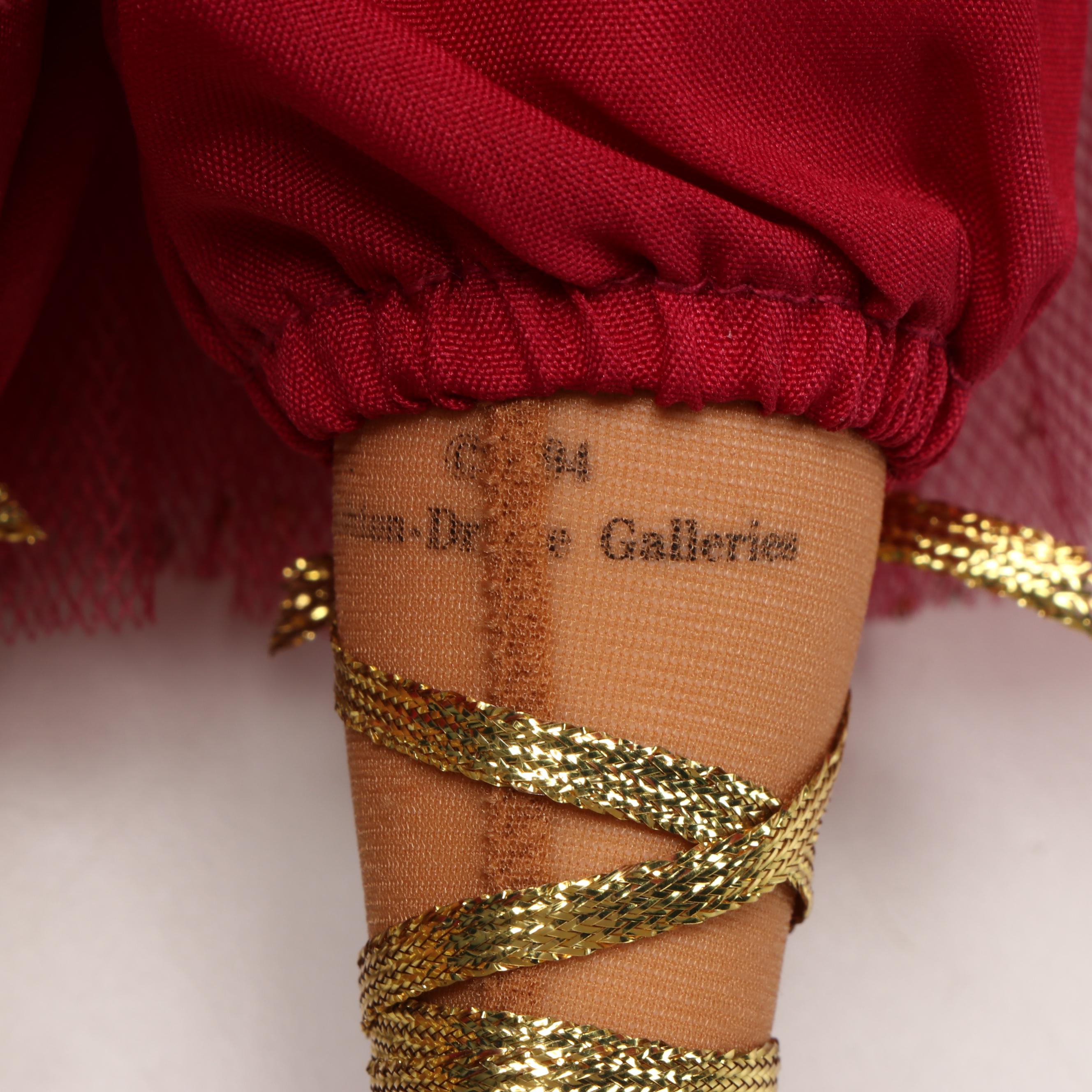 "Dance of the Sugar Plum Fairy" and "Natacha" Porcelain Dolls with Wooden Sled