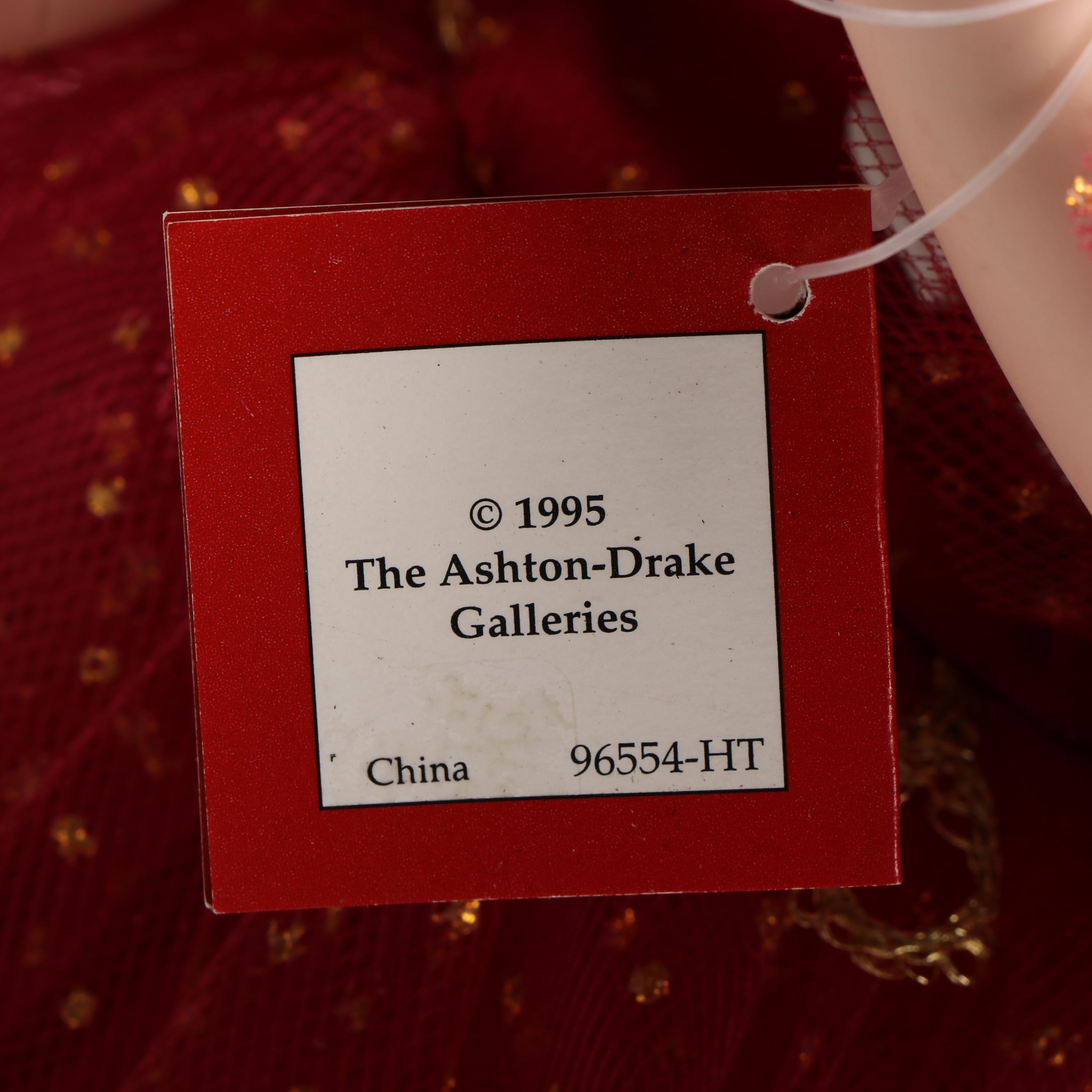 "Dance of the Sugar Plum Fairy" and "Natacha" Porcelain Dolls with Wooden Sled