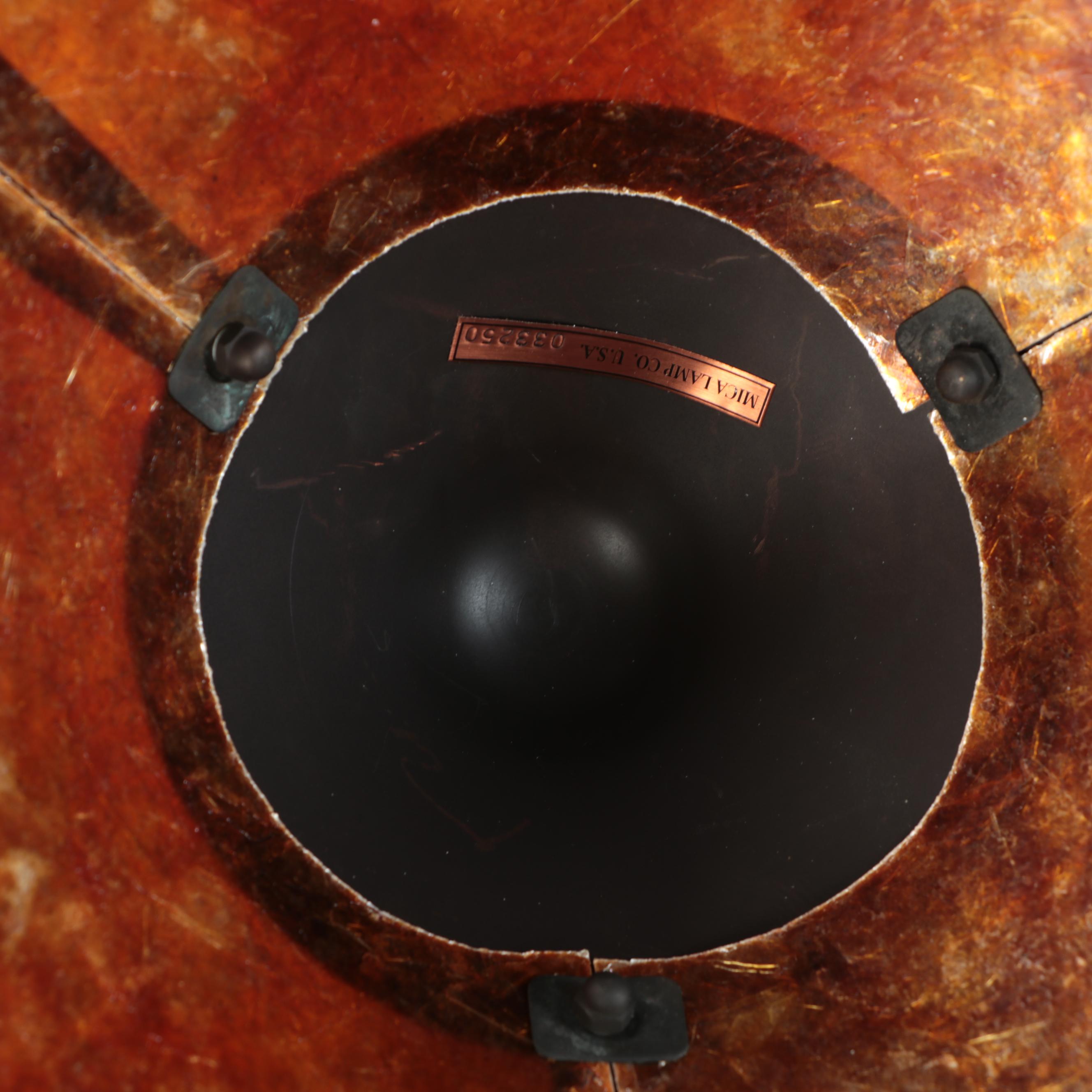 Arts and Crafts Style Mica and Copper Table Lamp, Late 20th Century