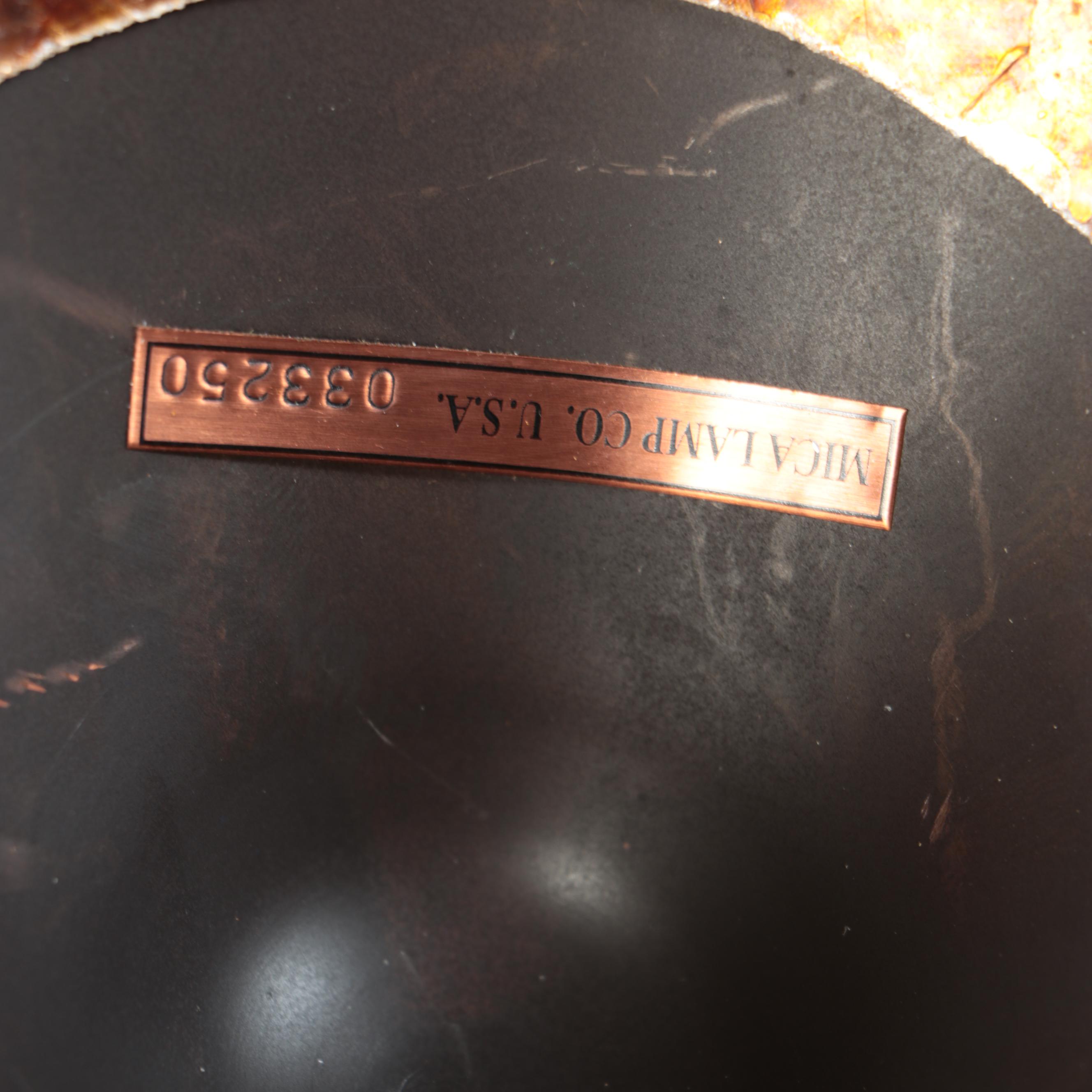 Arts and Crafts Style Mica and Copper Table Lamp, Late 20th Century