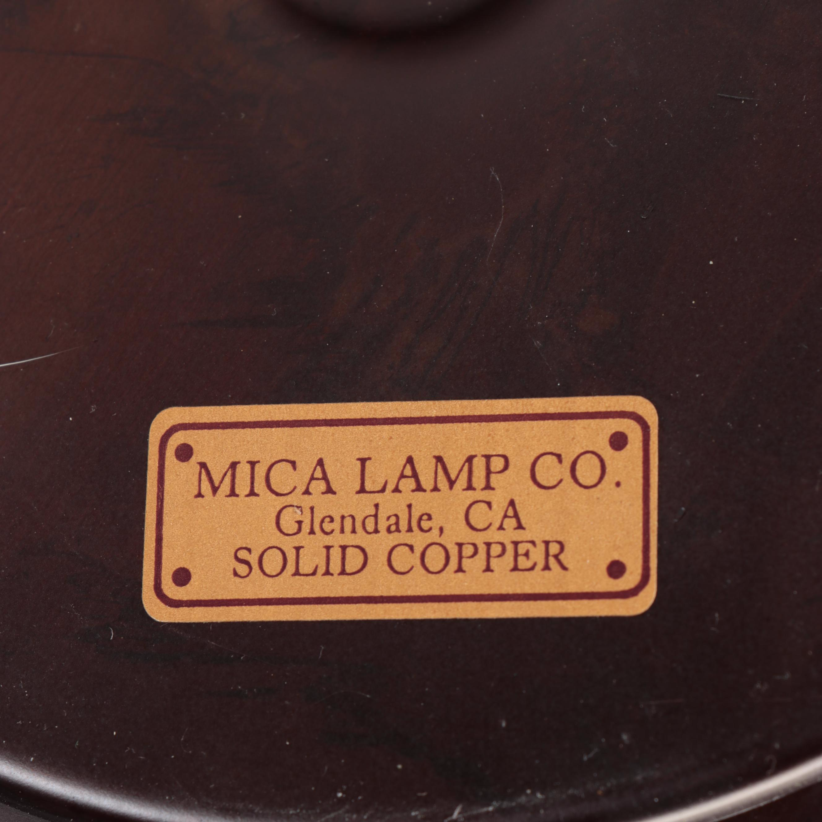 Arts and Crafts Style Mica and Copper Table Lamp, Late 20th Century
