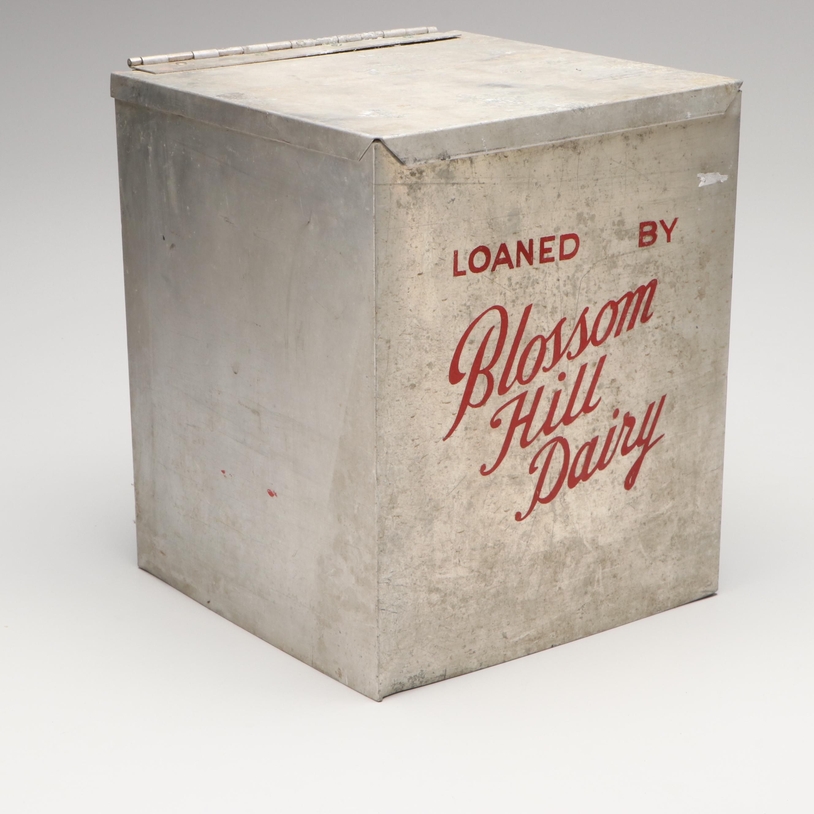 Blossom Hill Dairy Metal Milk Box, Mid-20th Century