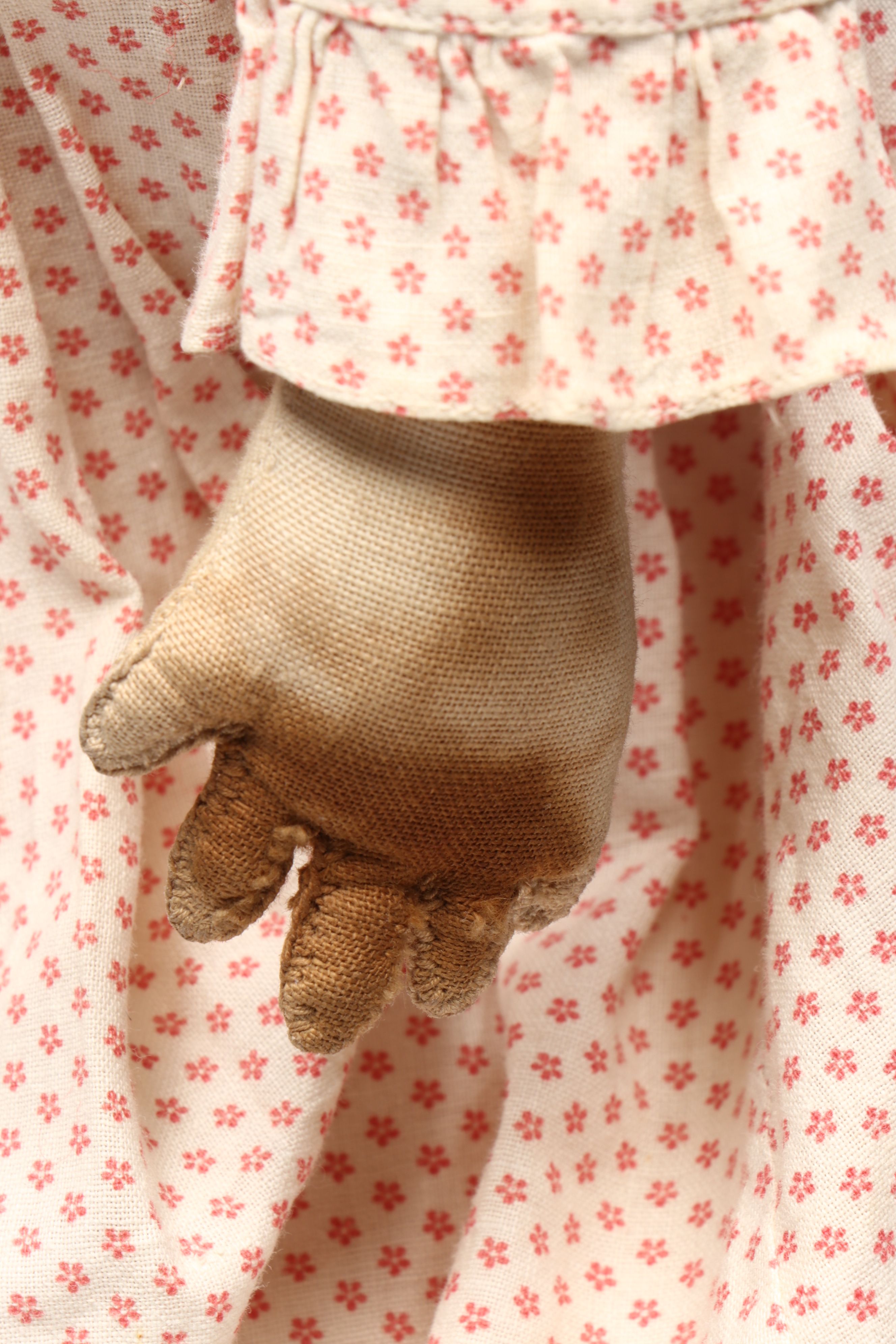 Victorian Style China Head Doll with Raggedy Ann Style and Other Rag Doll