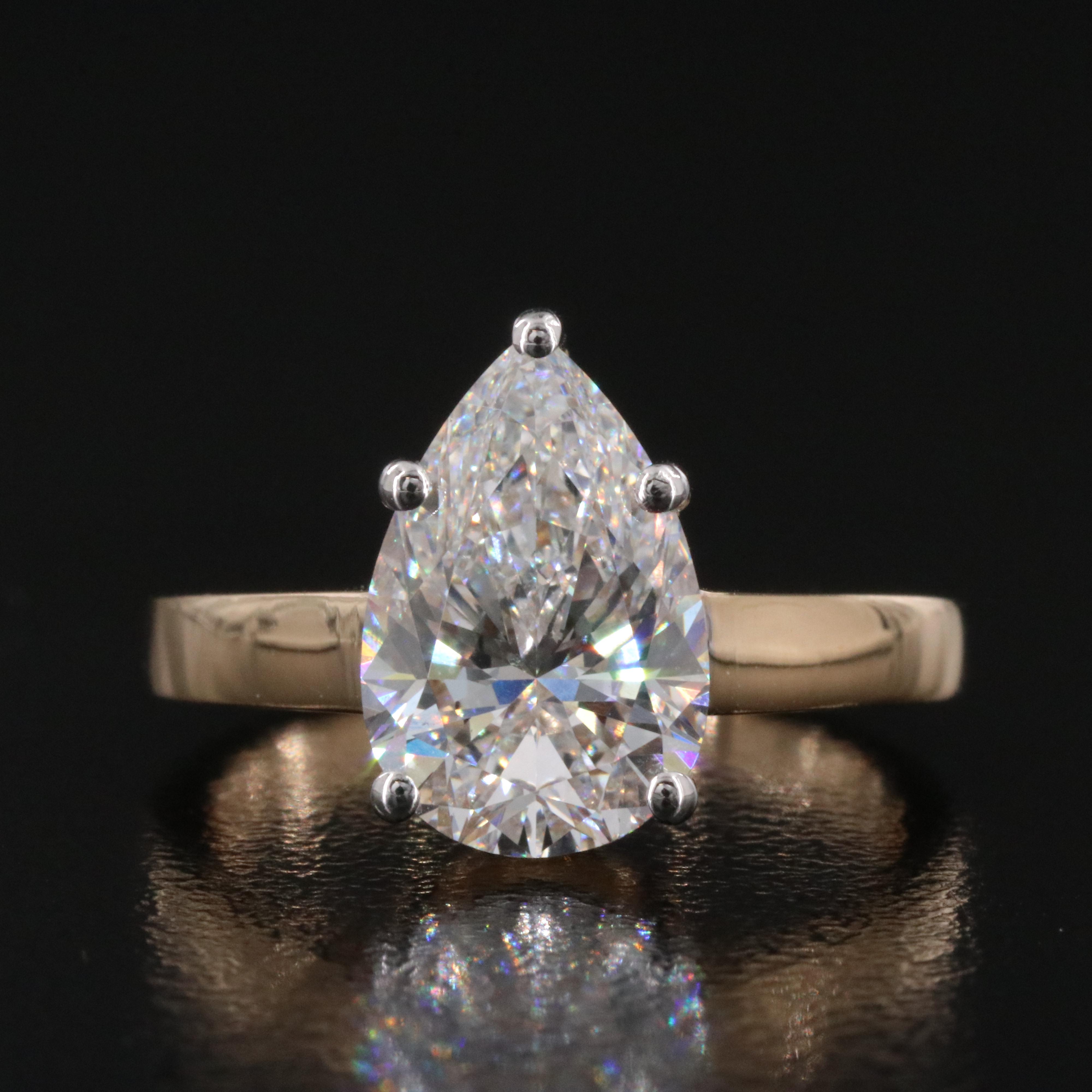 18K 2.85 CT Lab Grown Diamond Solitaire Ring with IGI Report