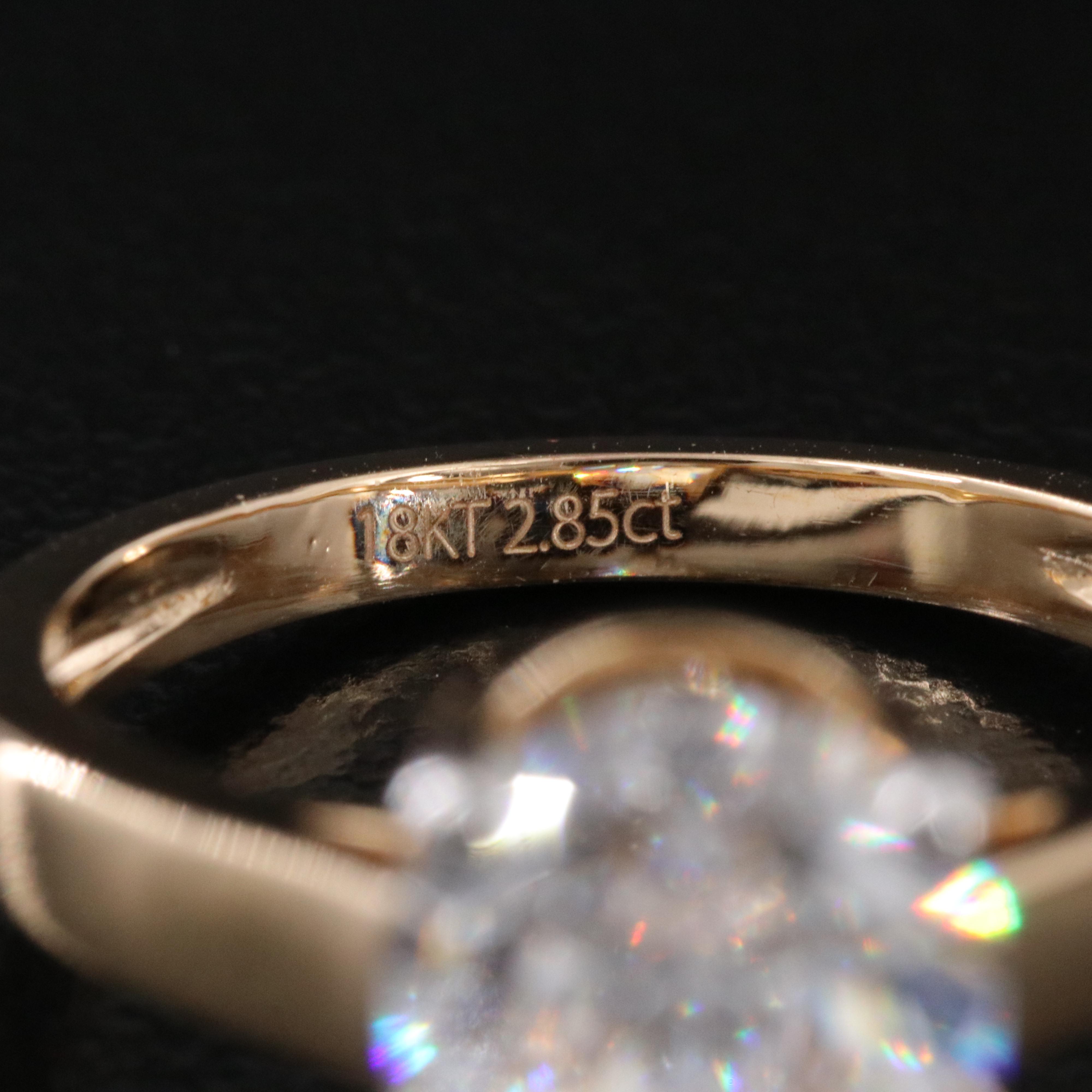 18K 2.85 CT Lab Grown Diamond Solitaire Ring with IGI Report