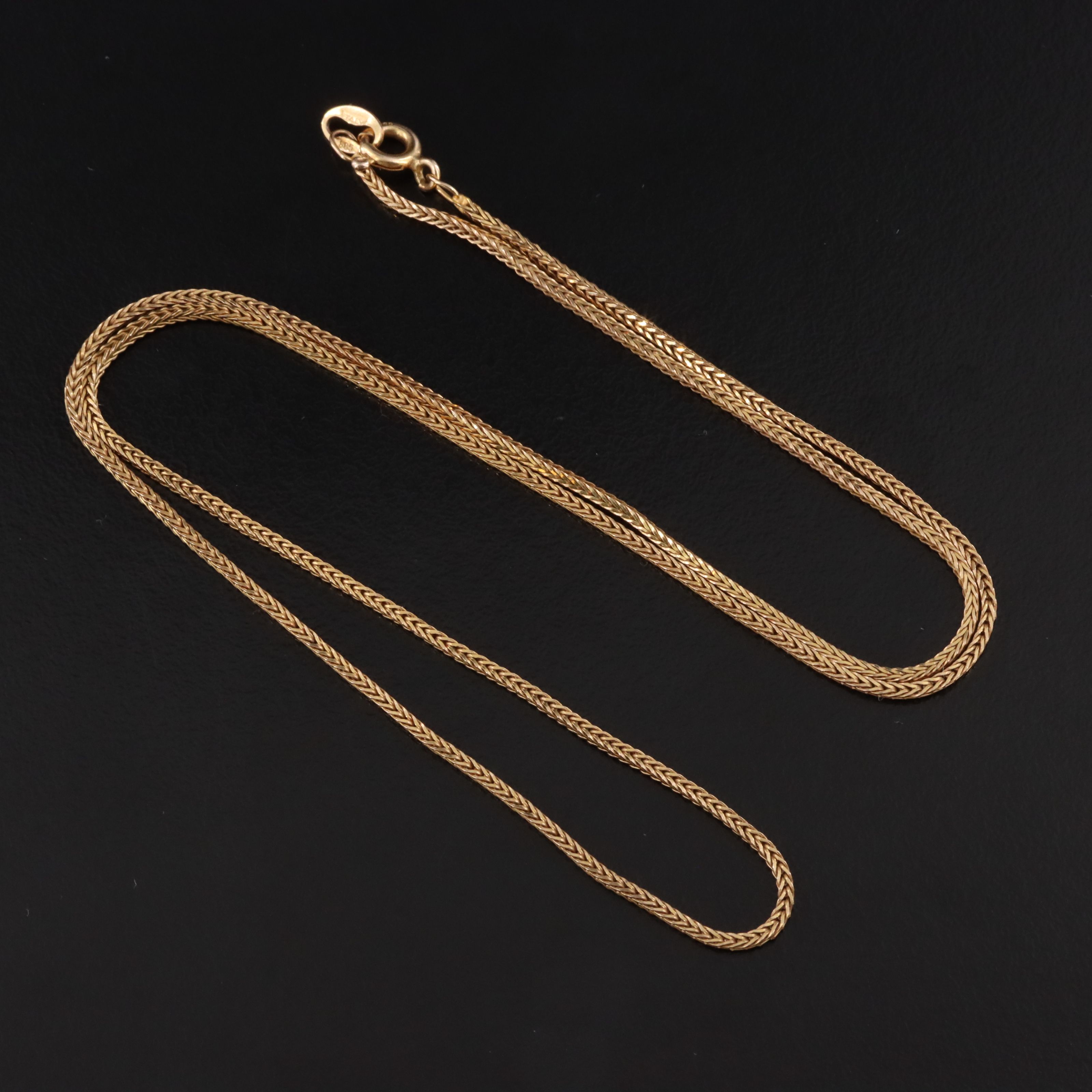 Italian 14K Foxtail Chain Necklace