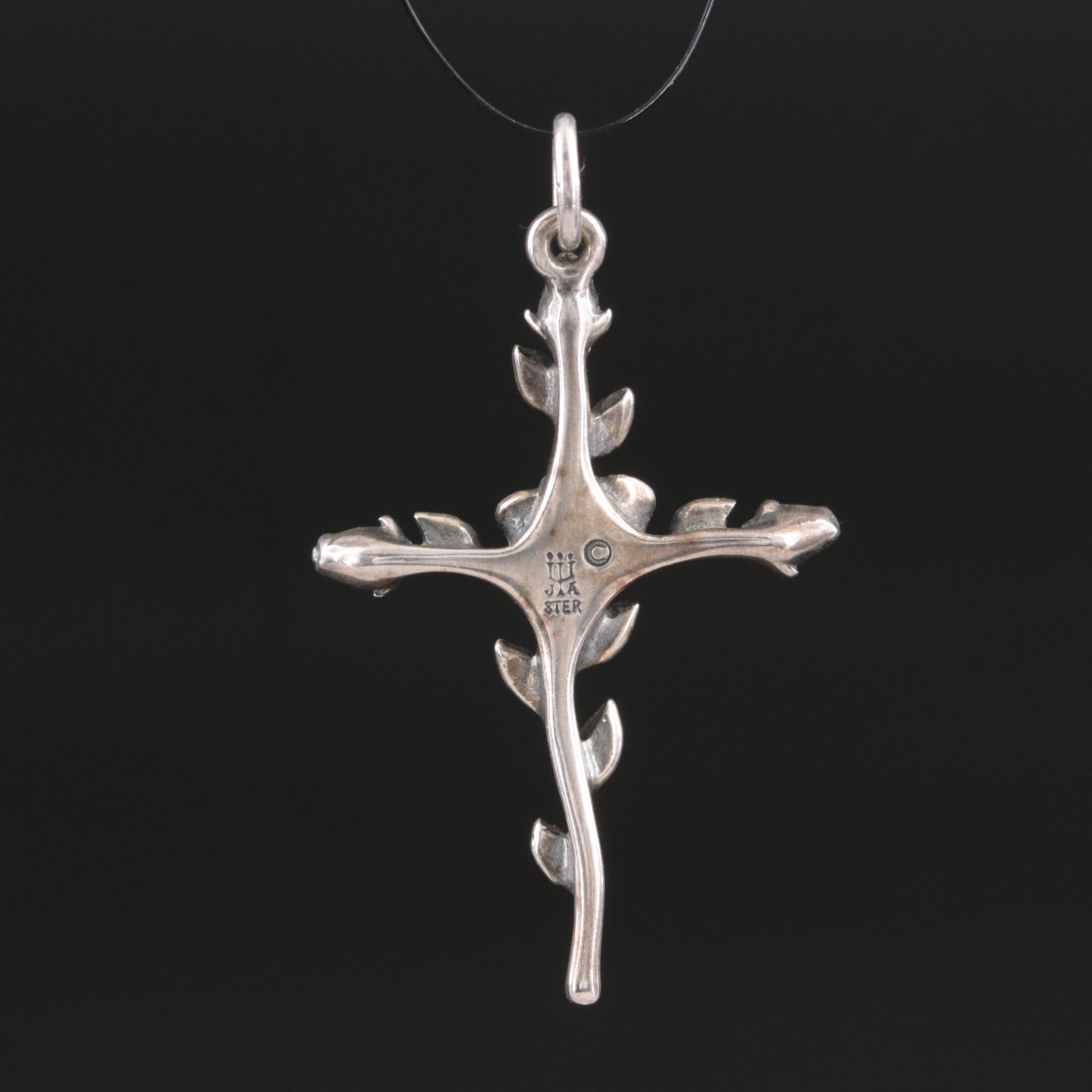 James Avery Sterling Rosebud Cross Pendant