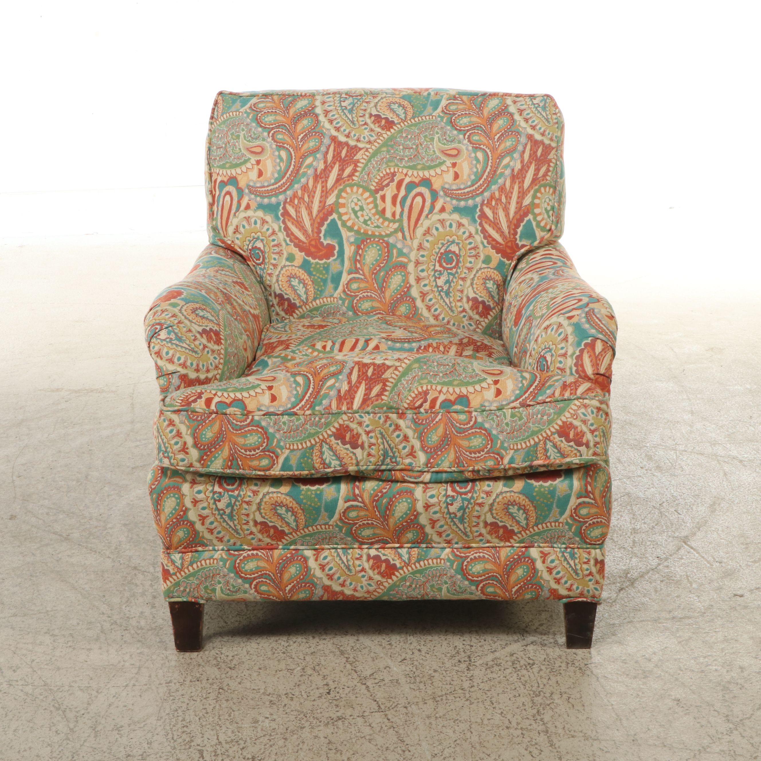Contemporary Paisley Upholstered Armchair