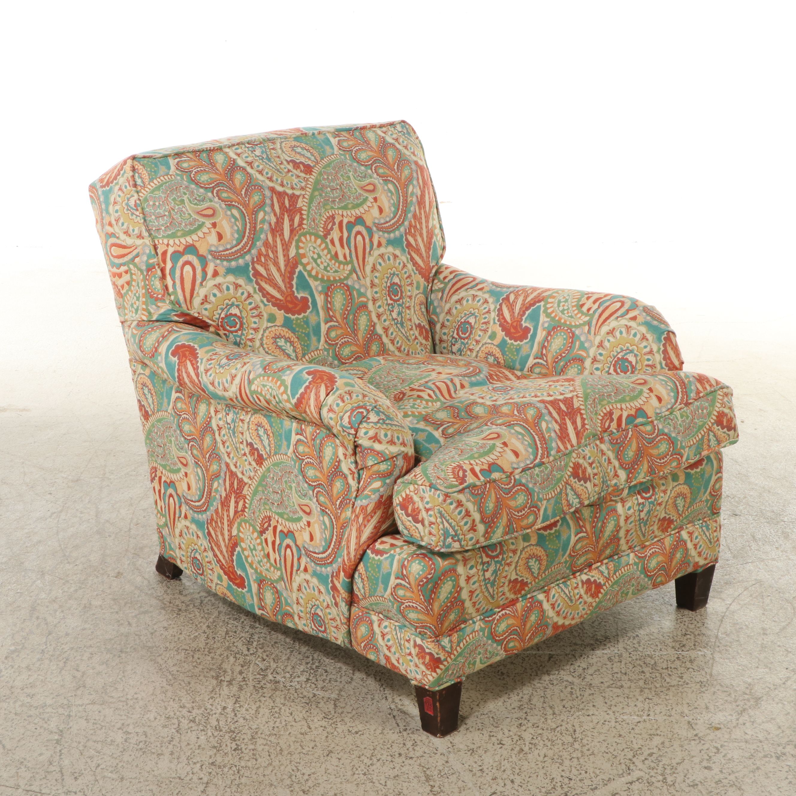 Contemporary Paisley Upholstered Armchair