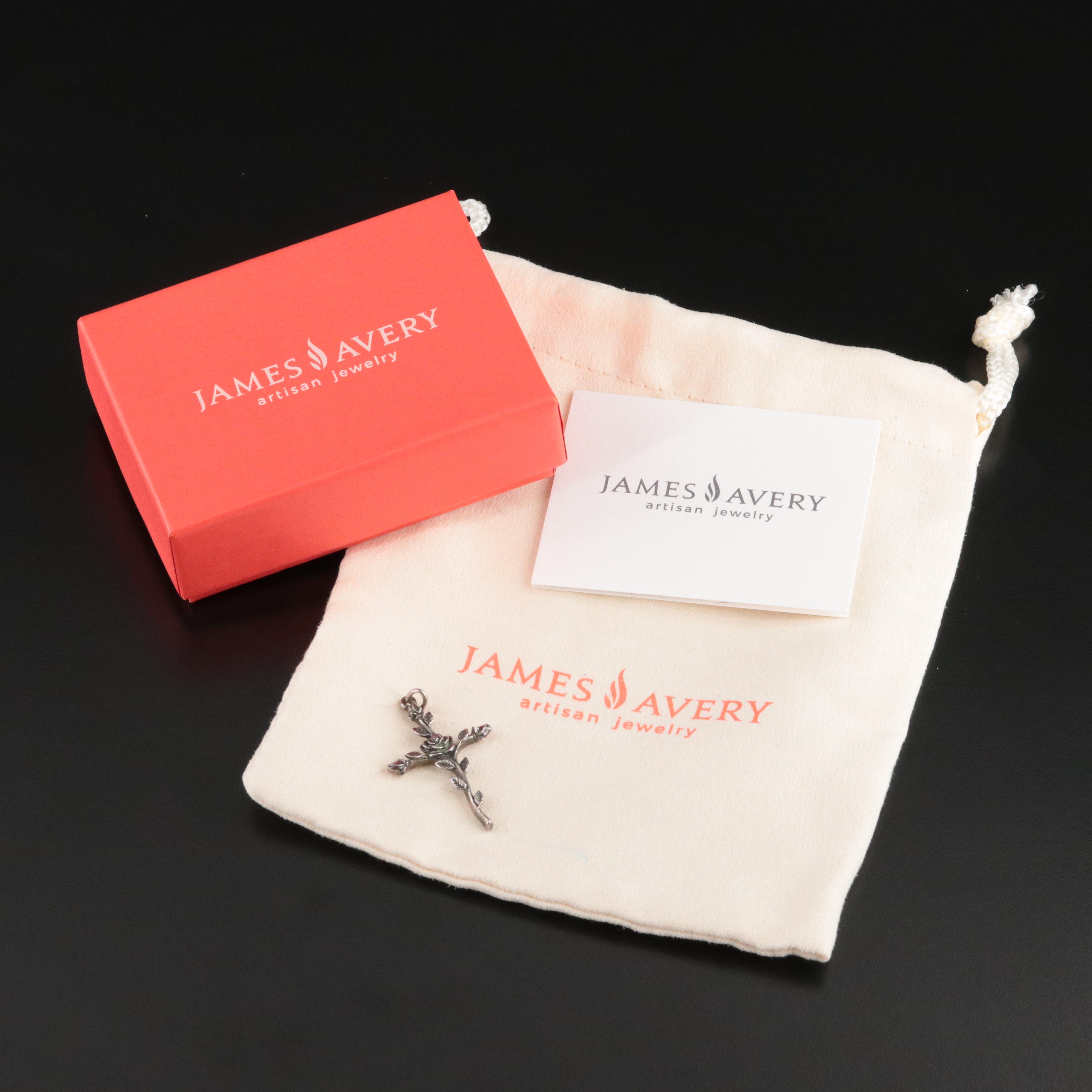 James Avery Sterling Rosebud Cross Pendant