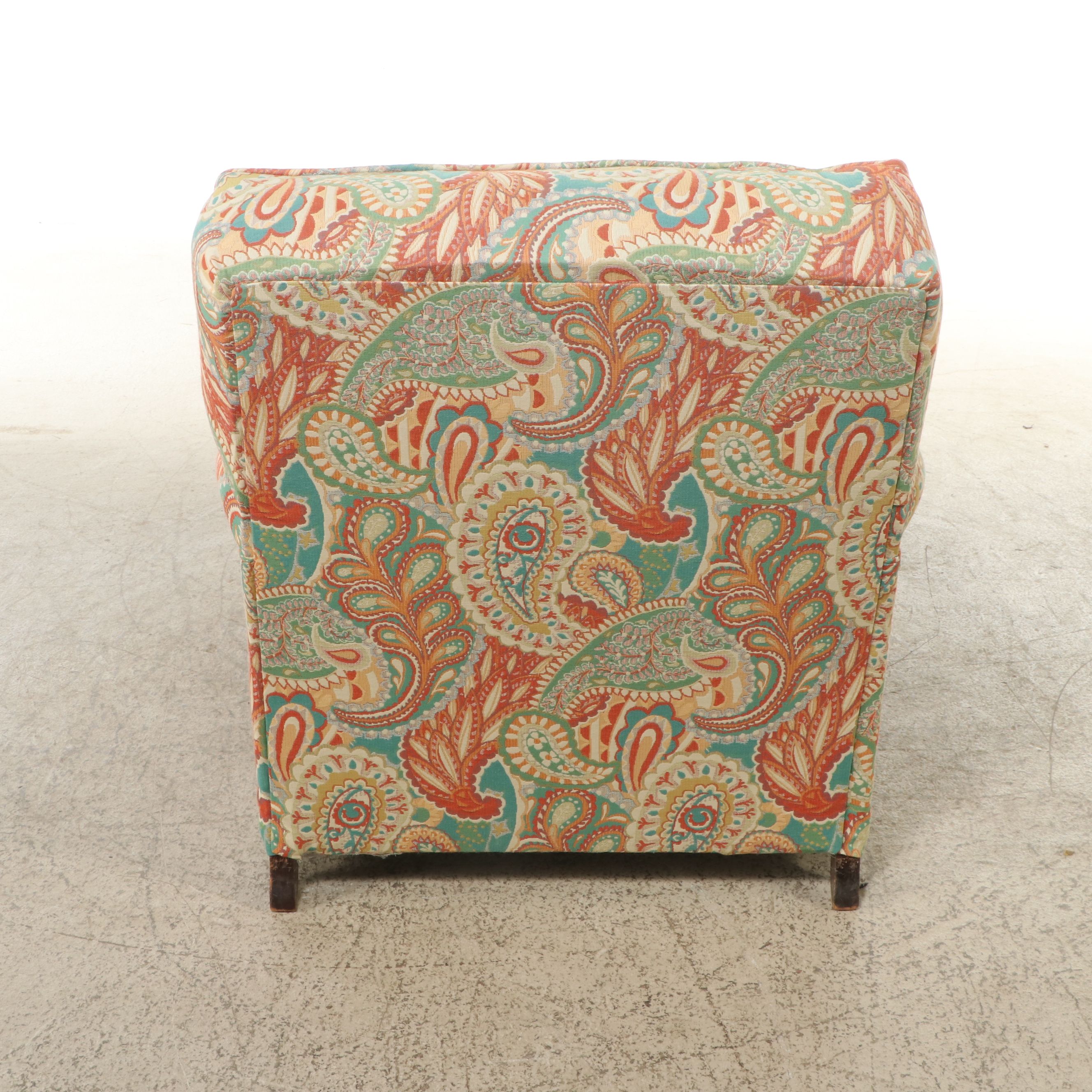 Contemporary Paisley Upholstered Armchair